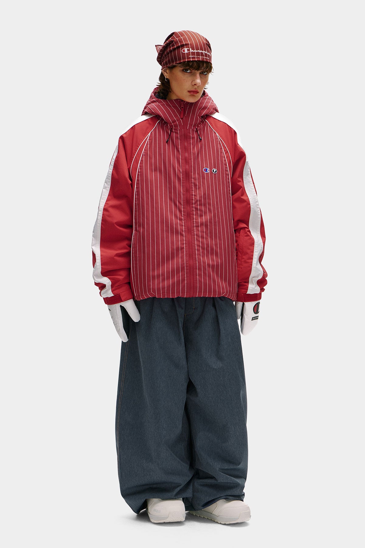 [CHAMPION x DIMITO] HERITAGE BLOCK LINE JACKET STRIPE RED (Available date : 26.10.12)