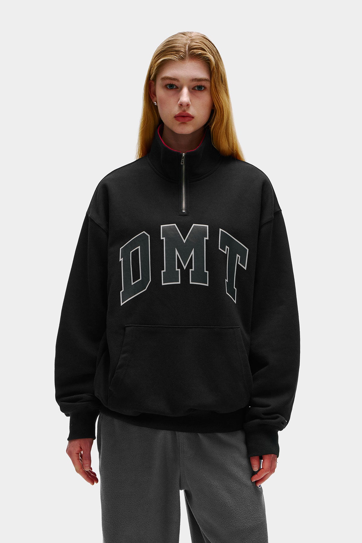 [CHAMPION x DIMITO] DMT VARSITY HALF ZIP SWEATSHIRT BLACK (Available date : 26.10.12)