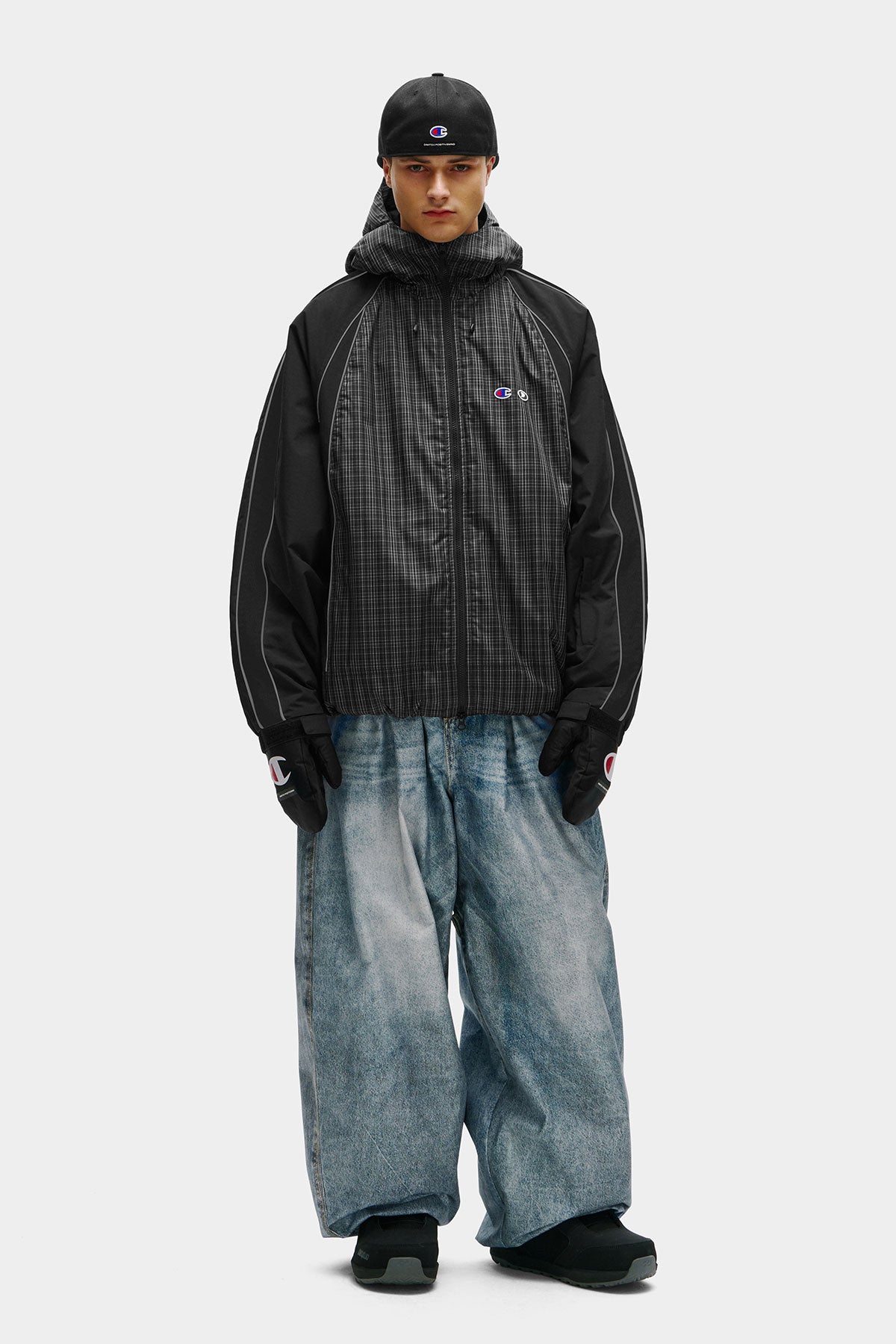 [CHAMPION x DIMITO] HERITAGE BLOCK LINE JACKET MONO CHECK (Available date : 26.10.12)
