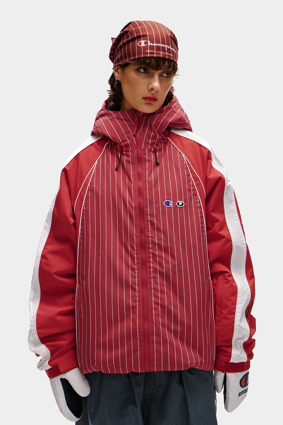 [CHAMPION x DIMITO] HERITAGE BLOCK LINE JACKET STRIPE RED (Available date : 26.10.12)