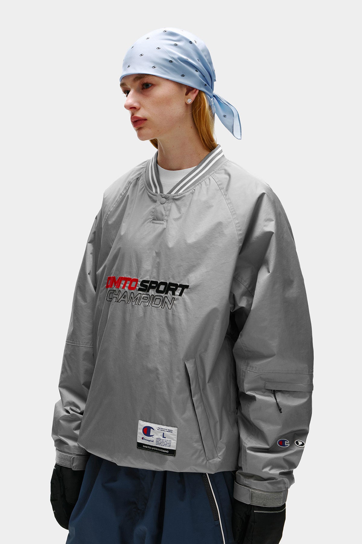 [CHAMPION x DIMITO] SPORT V-NECK SNAP PULLOVER METAL GREY (Available date : 26.10.12)