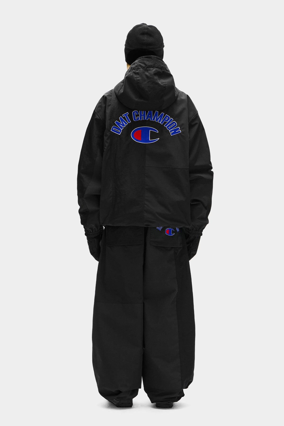 [CHAMPION x DIMITO] C-LOGO COLLEGE PATCHWORK JACKET BLACK MIX (Available date : 26.10.12)