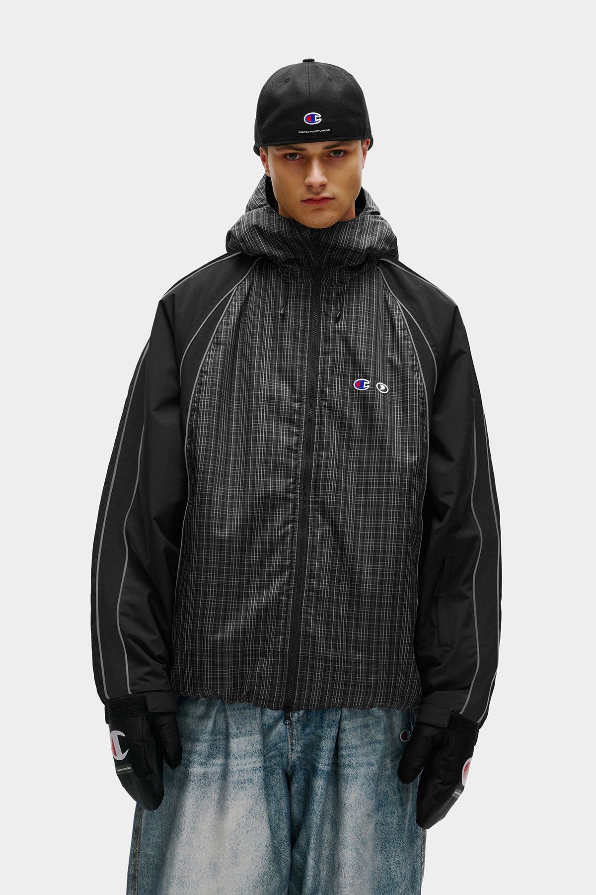 [CHAMPION x DIMITO] HERITAGE BLOCK LINE JACKET MONO CHECK (Available date : 26.10.12)