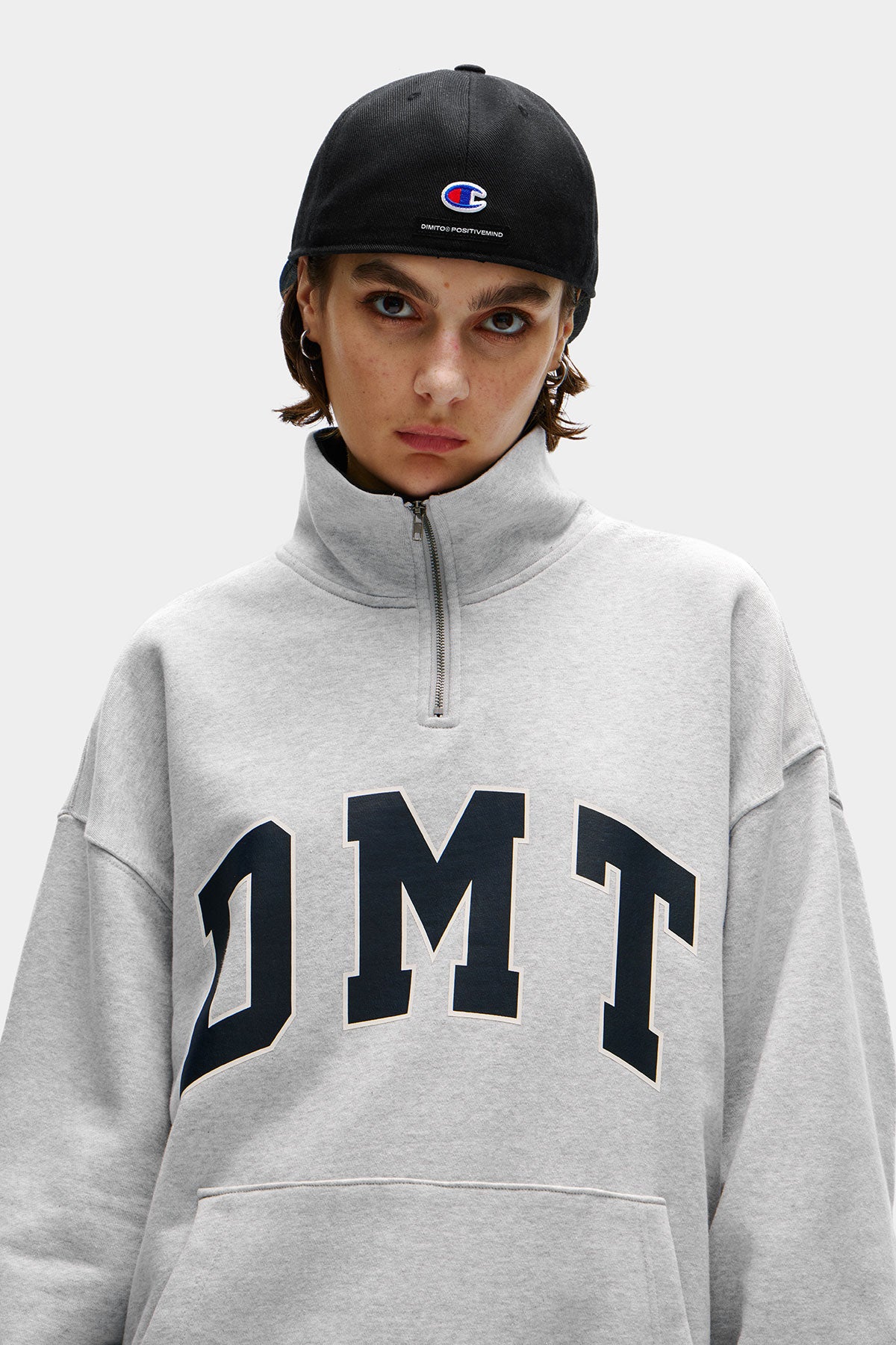 [CHAMPION x DIMITO] DMT VARSITY HALF ZIP SWEATSHIRT OXFORD GREY (Available date : 26.10.12)