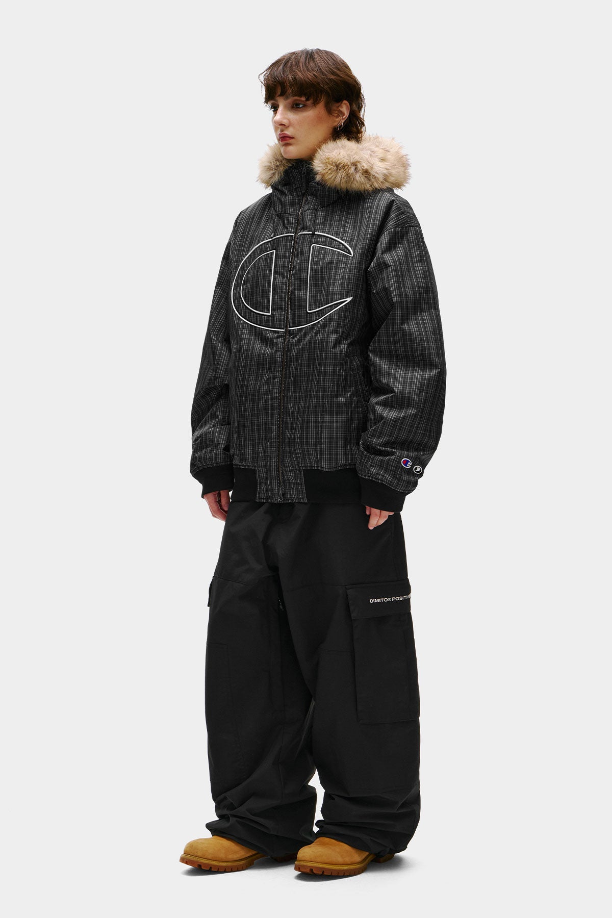 [CHAMPION x DIMITO] GIANT C-LOGO BOMBER JACKET MONO CHECK (Available date : 26.10.12)