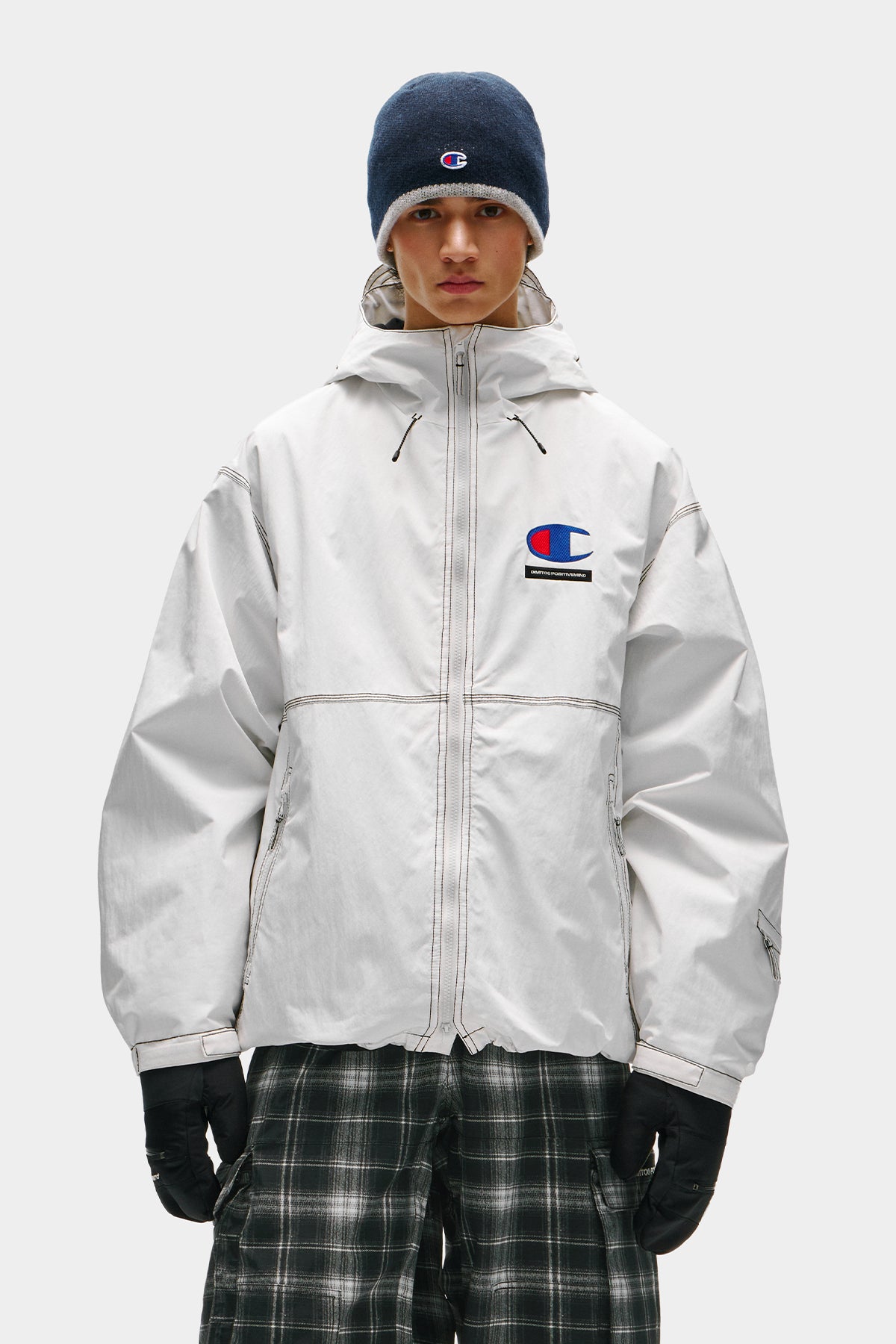 [CHAMPION x DIMITO] C-LOGO STITCHED JACKET WHITE (Available date : 26.10.12)
