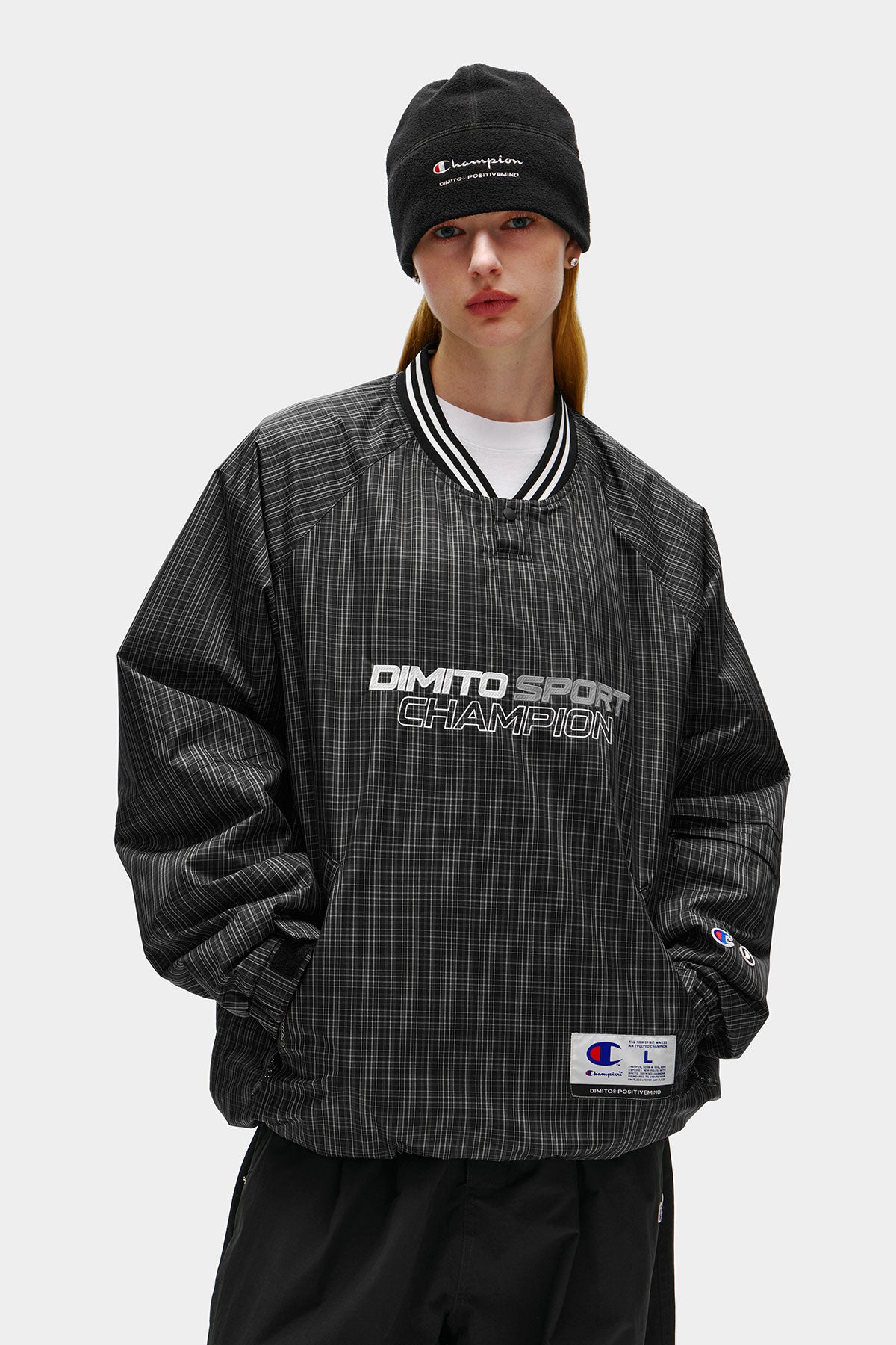 [CHAMPION x DIMITO] SPORT V-NECK SNAP PULLOVER MONO CHECK (Available date : 26.10.12)