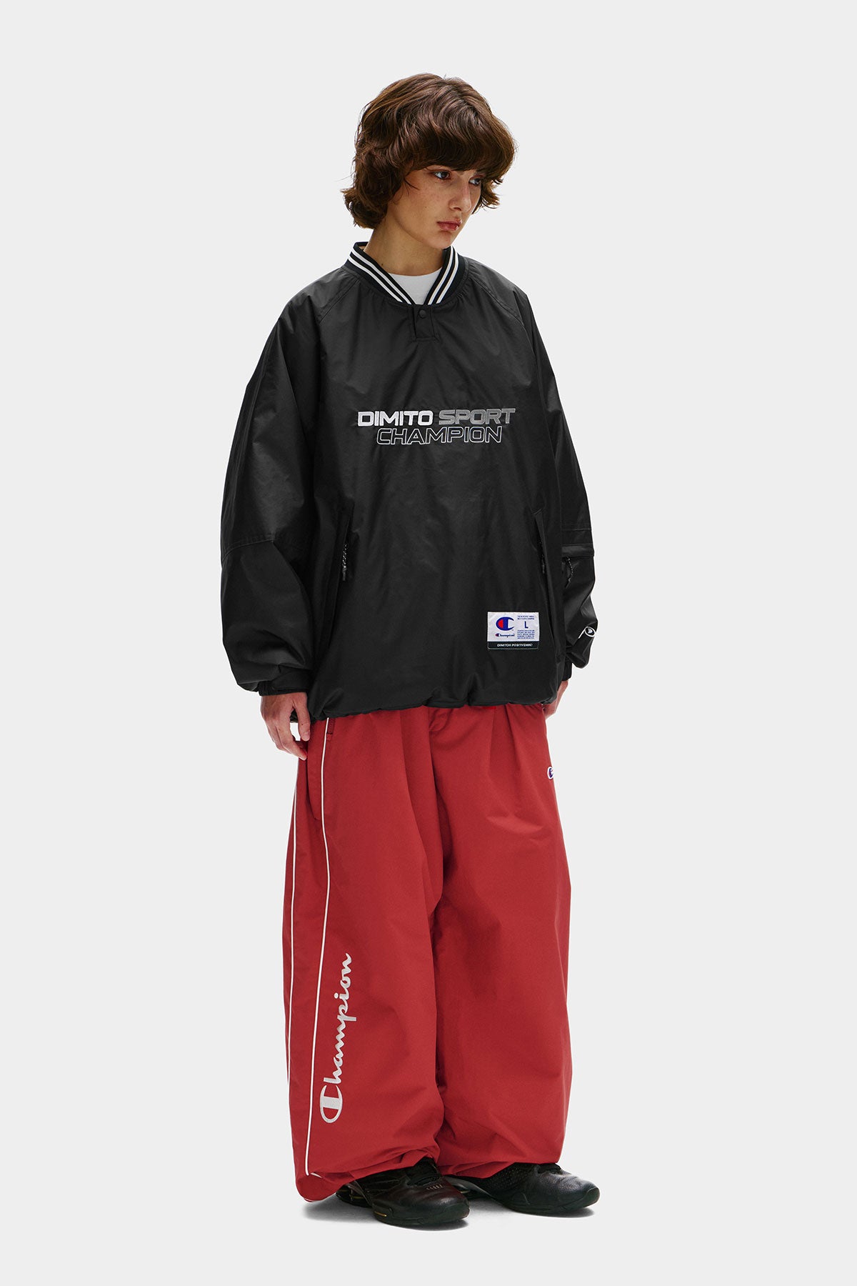 [CHAMPION x DIMITO] SCRIPT TRACK BANDED PANTS (WIDE FIT LV.2) STANFORD RED (Available date : 26.10.12)