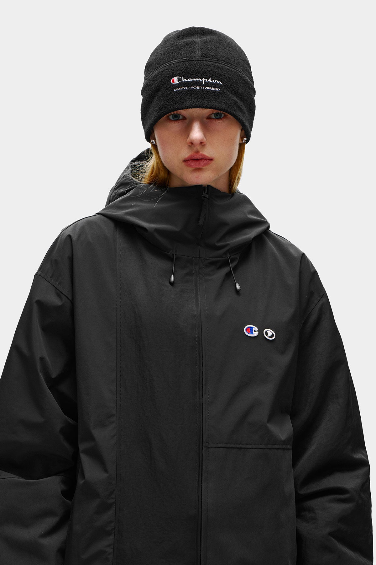 [CHAMPION x DIMITO] C-LOGO COLLEGE PATCHWORK JACKET BLACK MIX (Available date : 26.10.12)