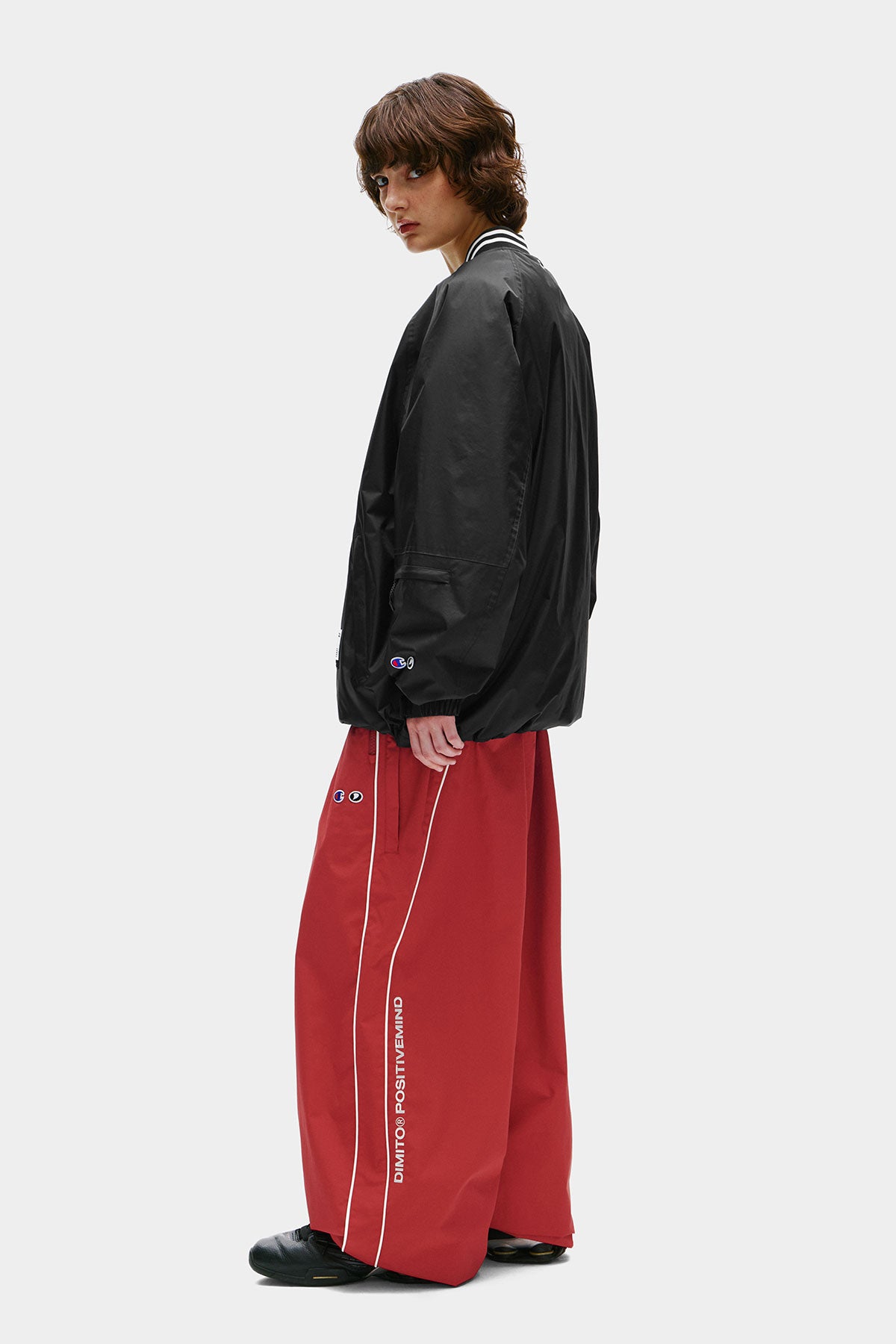 [CHAMPION x DIMITO] SCRIPT TRACK BANDED PANTS (WIDE FIT LV.2) STANFORD RED (Available date : 26.10.12)
