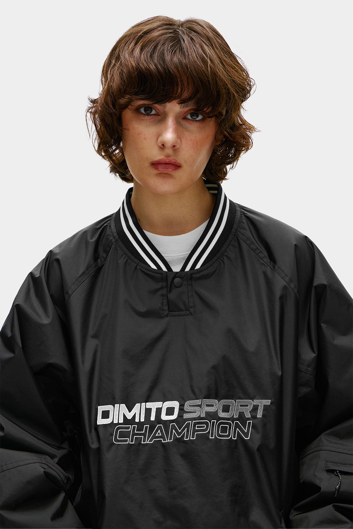 [CHAMPION x DIMITO] SPORT V-NECK SNAP PULLOVER BLACK (Available date : 26.10.12)