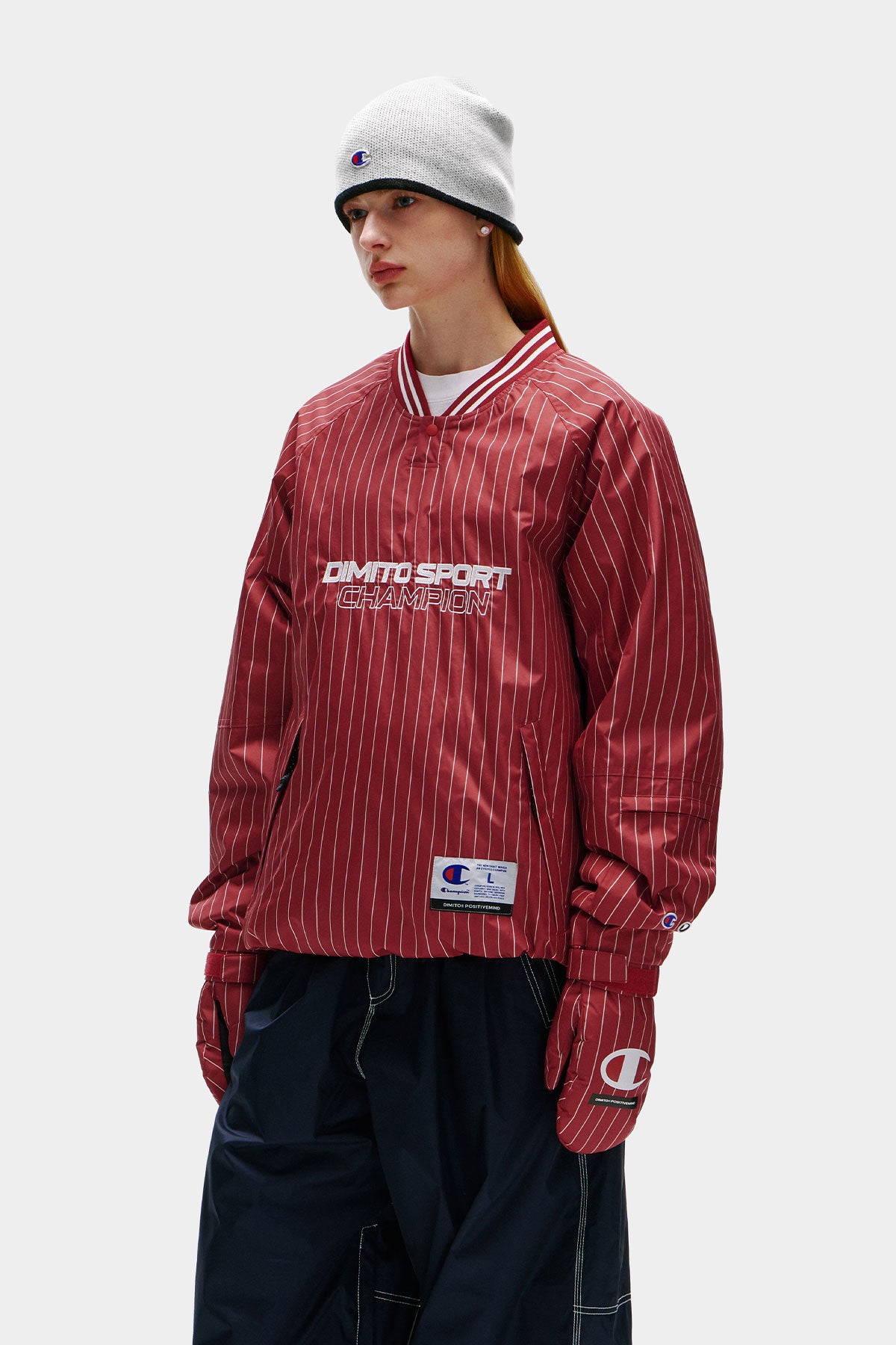 [CHAMPION x DIMITO] C-LOGO MITTEN STRIPE RED (Available date : 26.10.12)