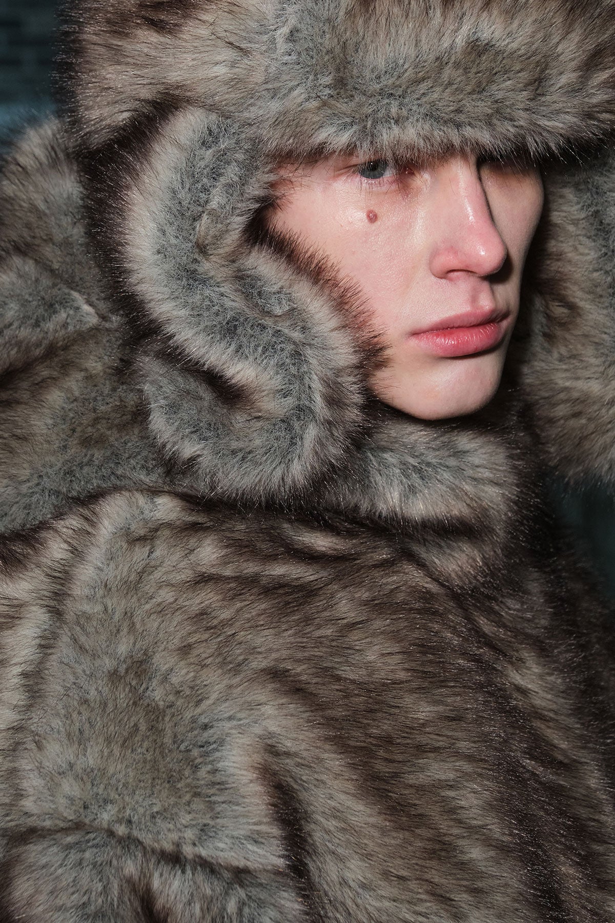 FAUX FUR HAT WILD RABBIT