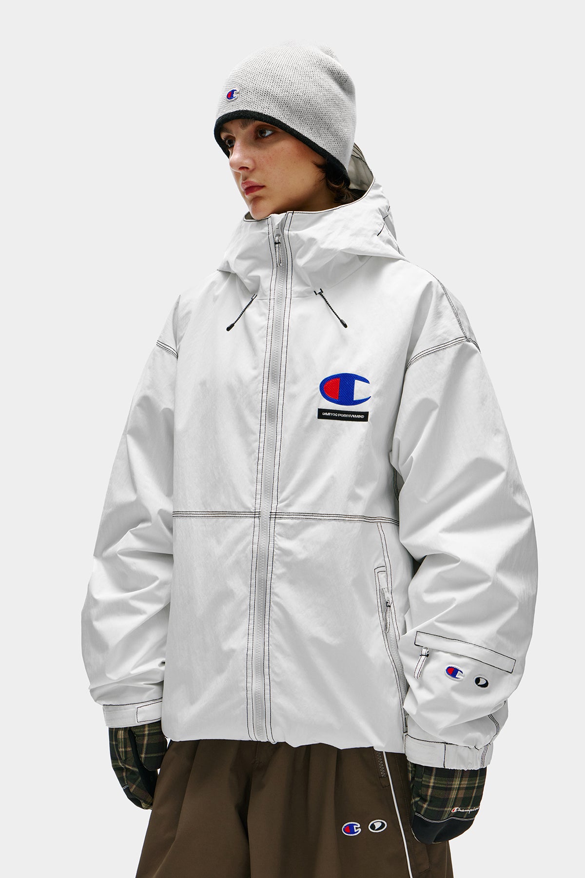 [CHAMPION x DIMITO] C-LOGO STITCHED JACKET WHITE (Available date : 26.10.12)