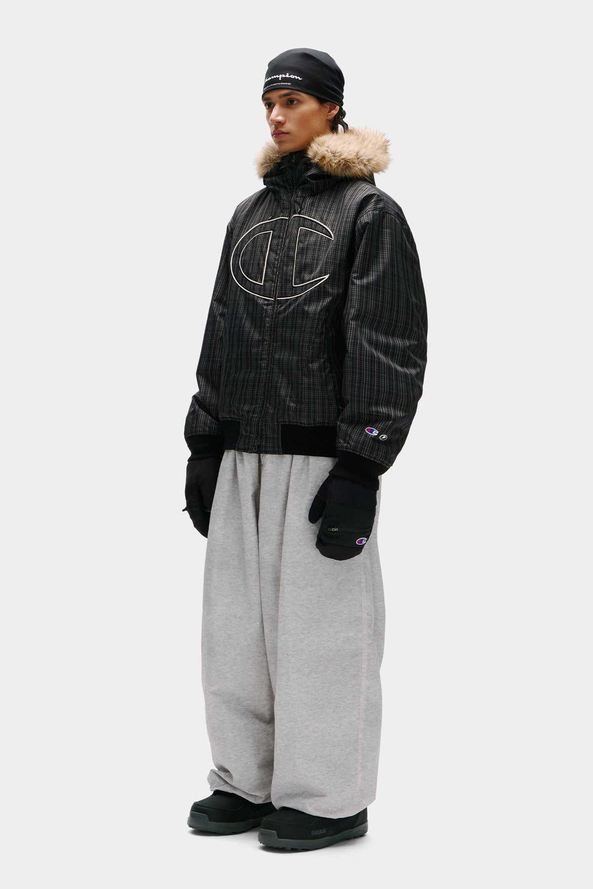 [CHAMPION x DIMITO] GIANT C-LOGO BOMBER JACKET MONO CHECK (Available date : 26.10.12)