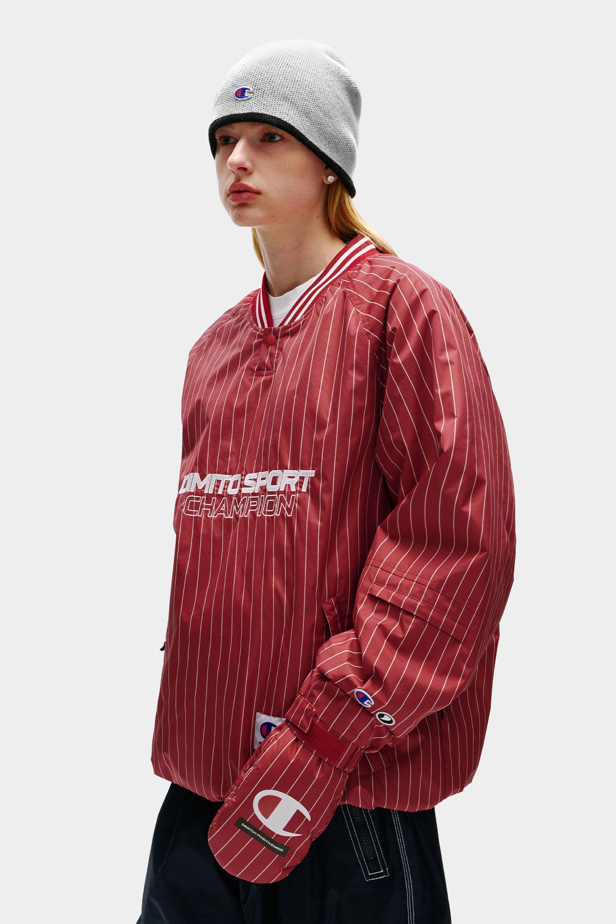 [CHAMPION x DIMITO] C-LOGO MITTEN STRIPE RED (Available date : 26.10.12)