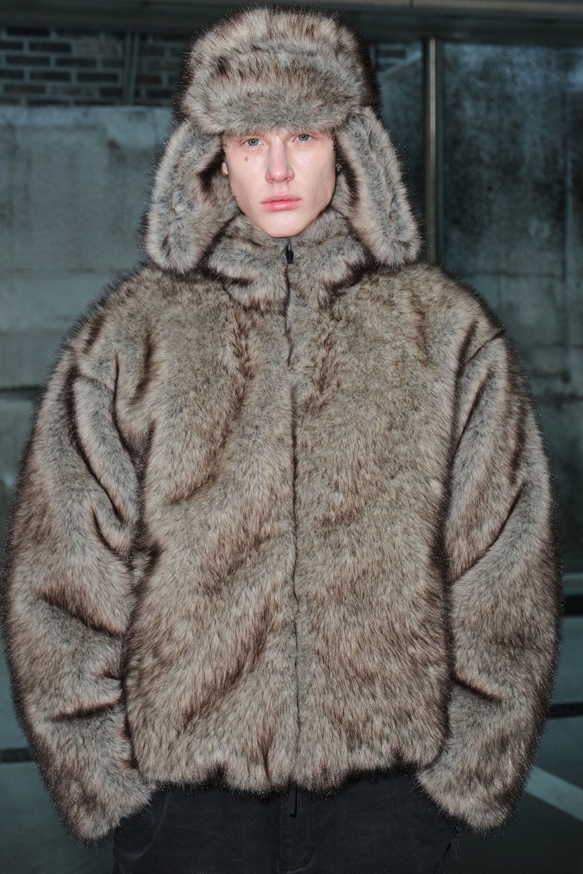 FAUX FUR HAT WILD RABBIT