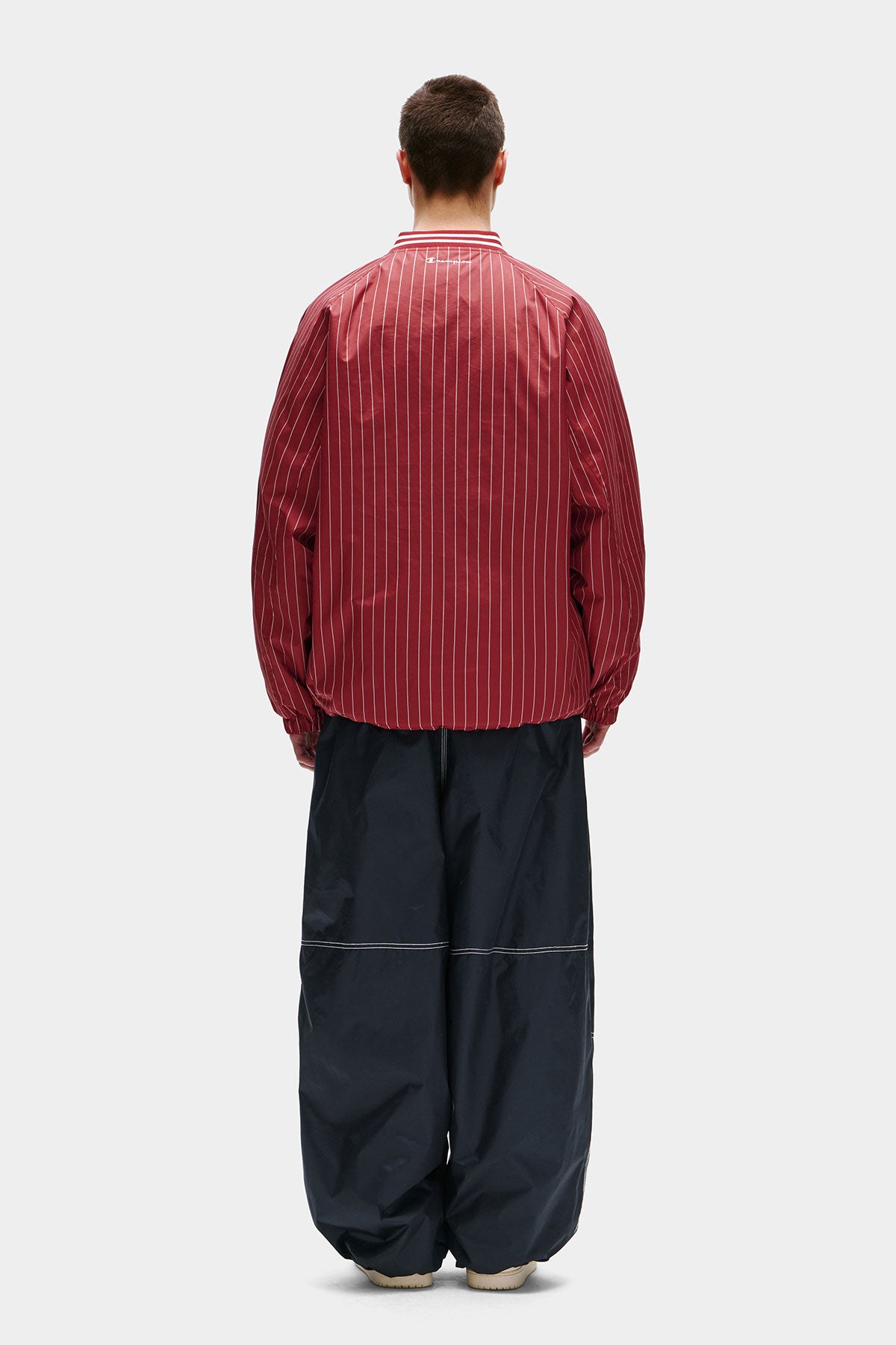 [CHAMPION x DIMITO] SPORT V-NECK SNAP PULLOVER STRIPE RED (Available date : 26.10.12)