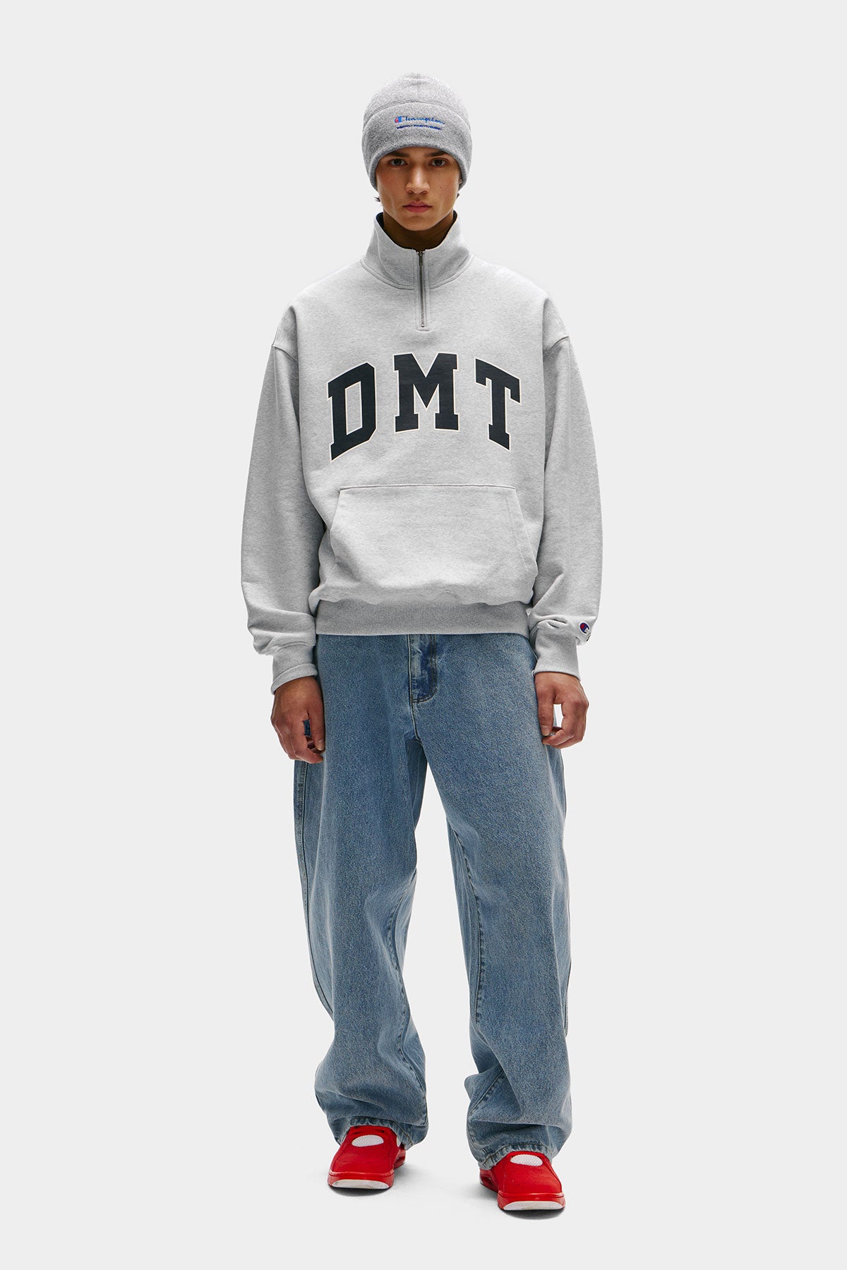 [CHAMPION x DIMITO] DMT VARSITY HALF ZIP SWEATSHIRT OXFORD GREY (Available date : 26.10.12)