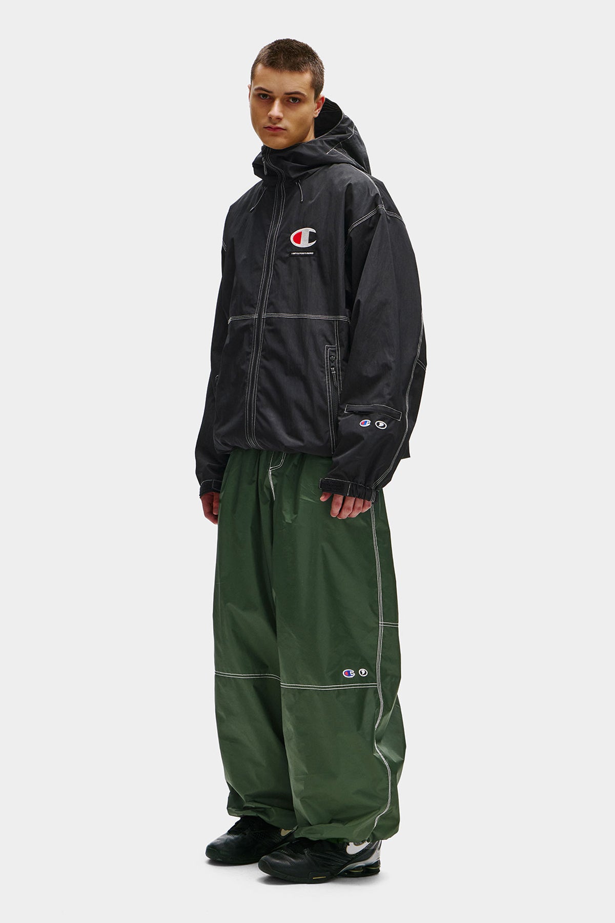 [CHAMPION x DIMITO] C-LOGO STITCHED JACKET BLACK (Available date : 26.10.12)