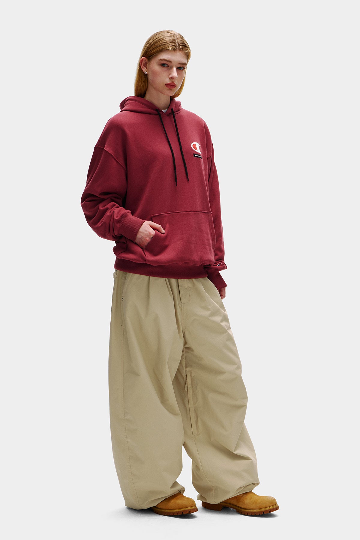 [CHAMPION x DIMITO] C-LOGO HOODIE BURGUNDY (Available date : 26.10.12)