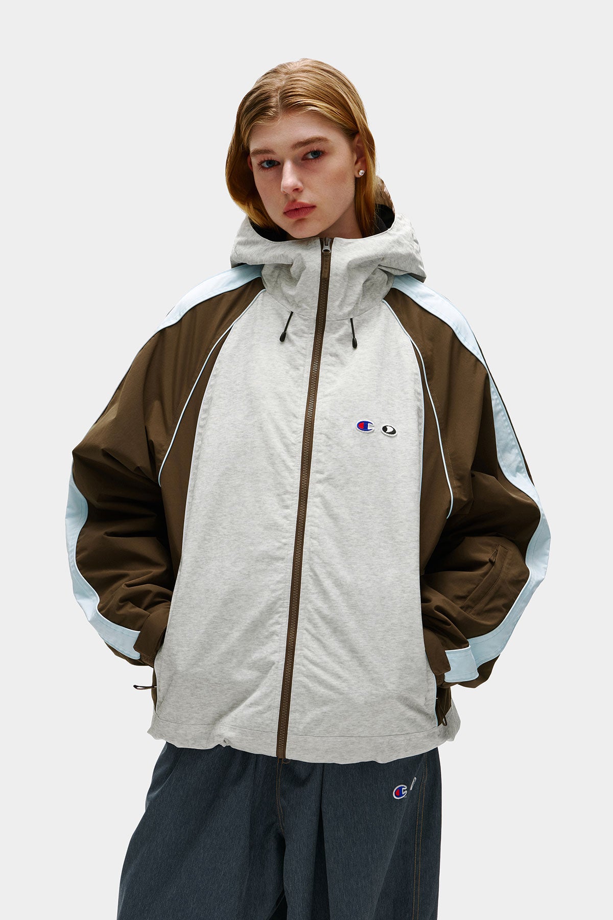 [CHAMPION x DIMITO] HERITAGE BLOCK LINE JACKET SILVER GREY (Available date : 26.10.12)