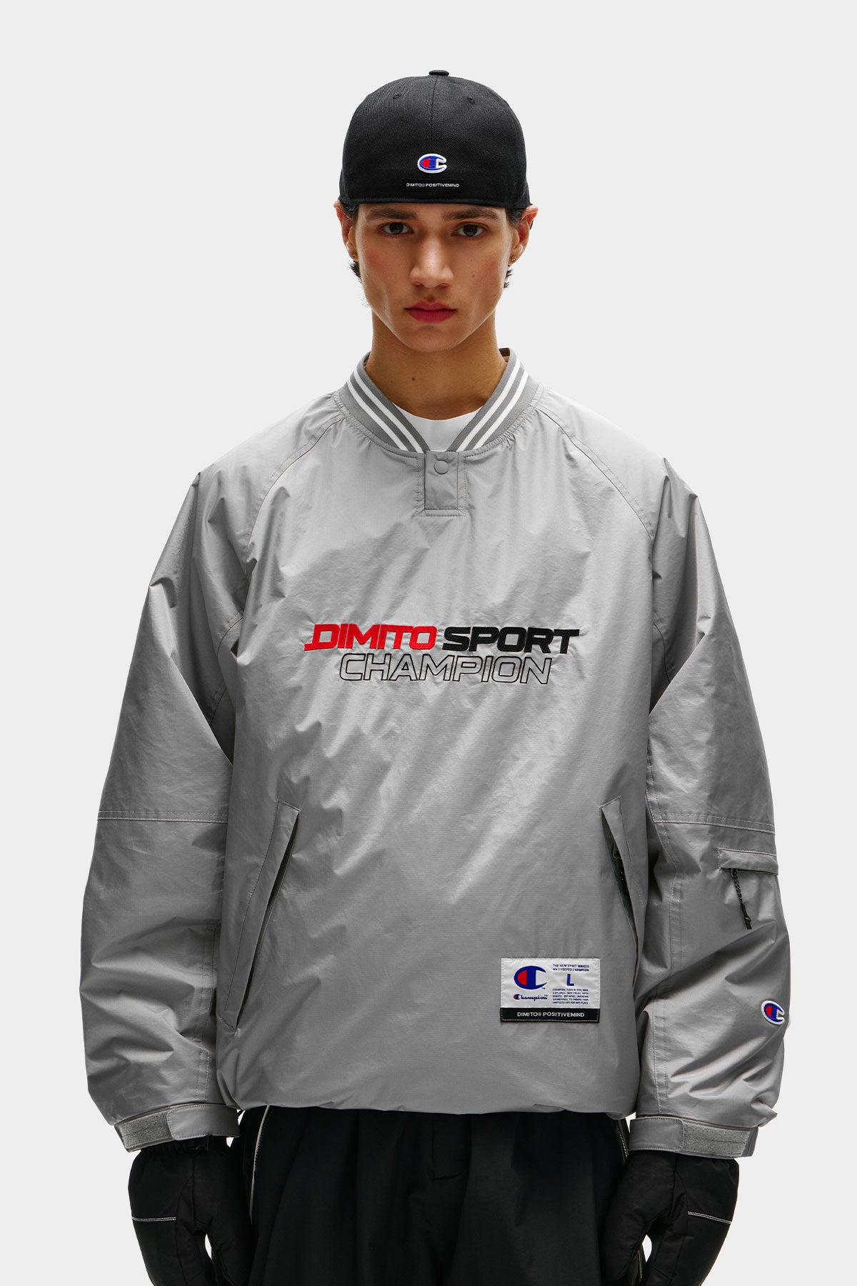 [CHAMPION x DIMITO] SPORT V-NECK SNAP PULLOVER METAL GREY (Available date : 26.10.12)