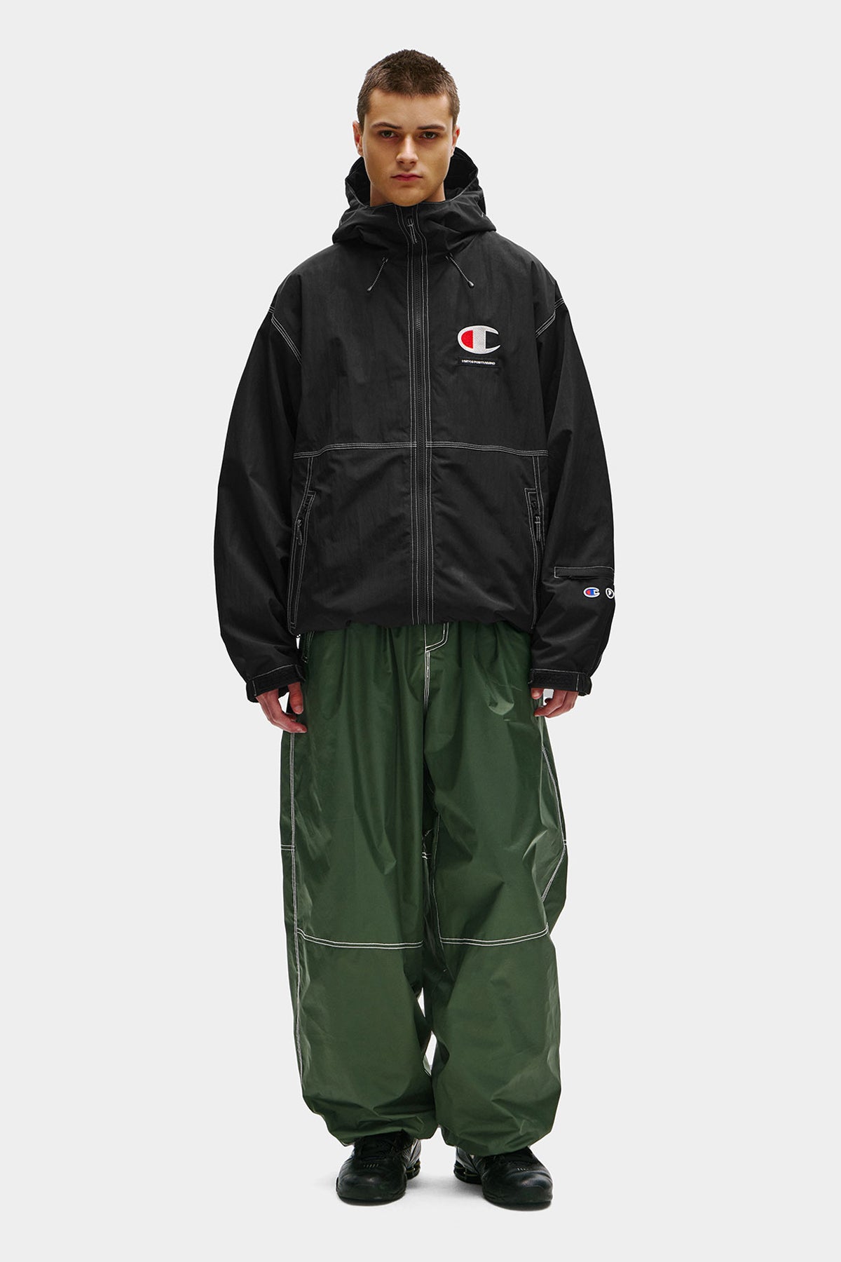 [CHAMPION x DIMITO] C-LOGO STITCHED JACKET BLACK (Available date : 26.10.12)