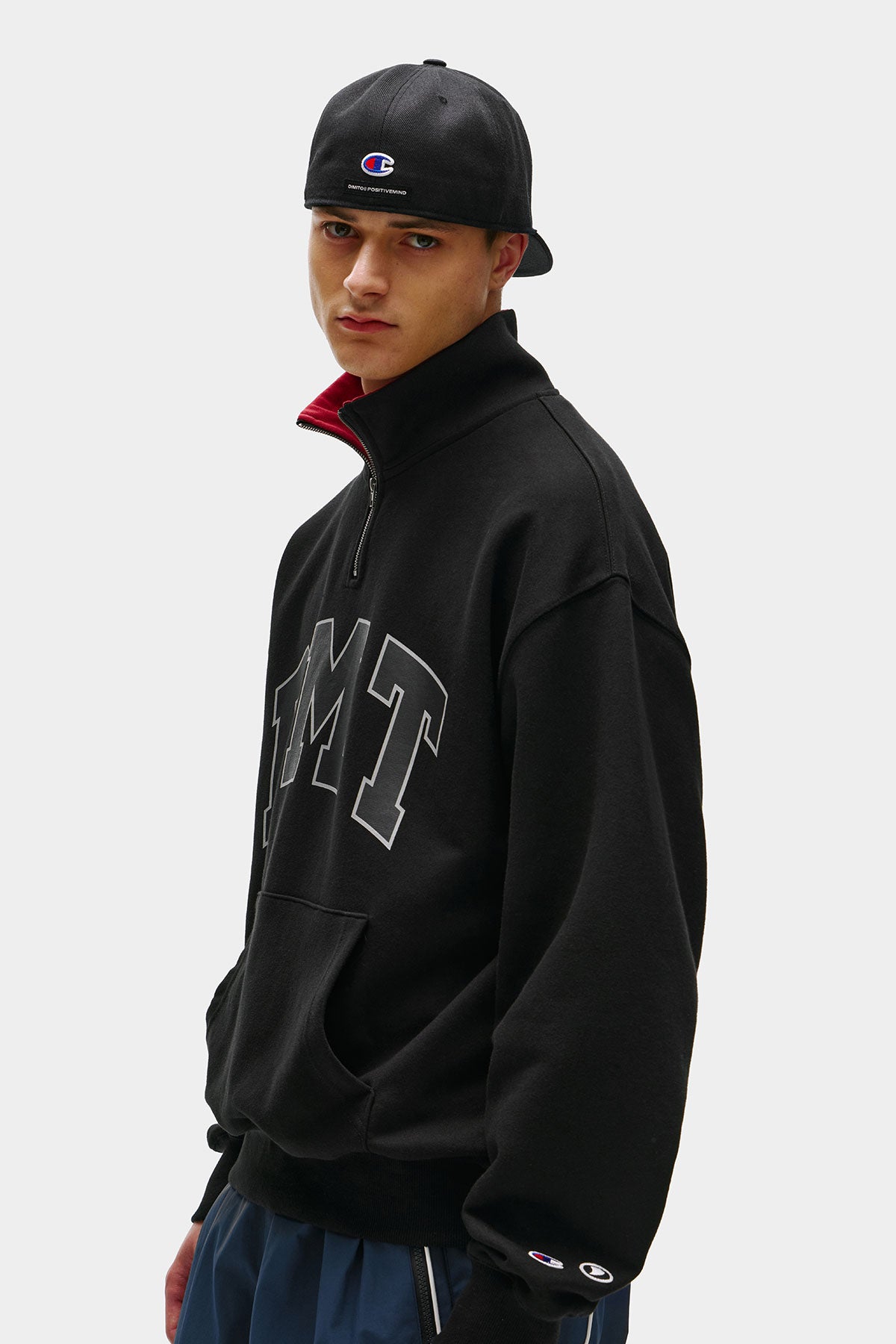 [CHAMPION x DIMITO] DMT VARSITY HALF ZIP SWEATSHIRT BLACK (Available date : 26.10.12)