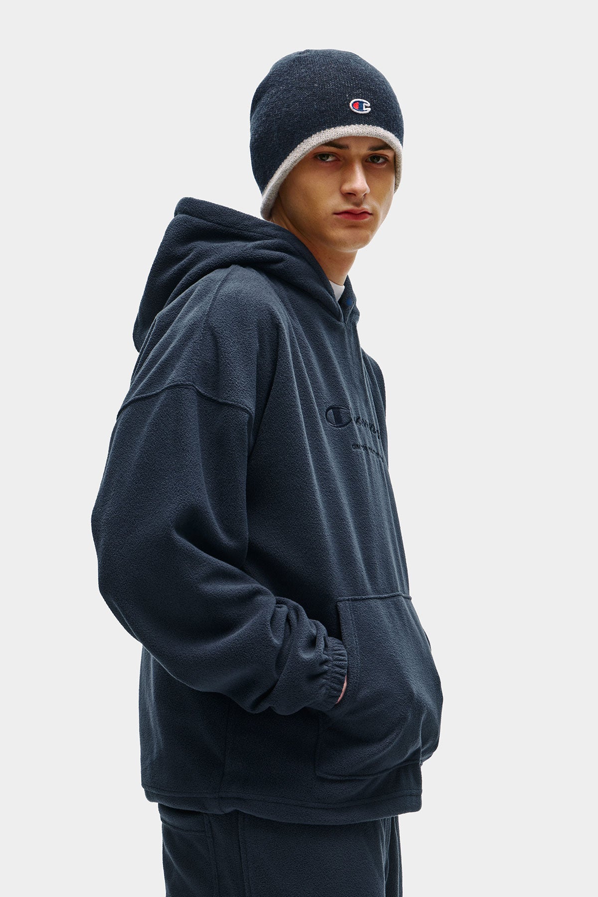 [CHAMPION x DIMITO] SCRIPT FLEECE HOODIE INDIGO (Available date : 26.10.12)