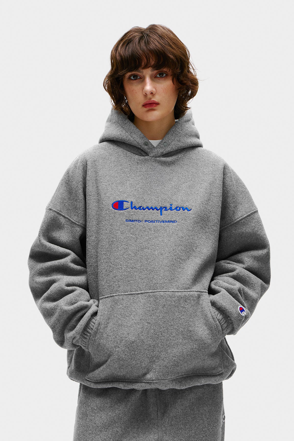 [CHAMPION x DIMITO] SCRIPT FLEECE HOODIE WARM GREY (Available date : 26.10.12)