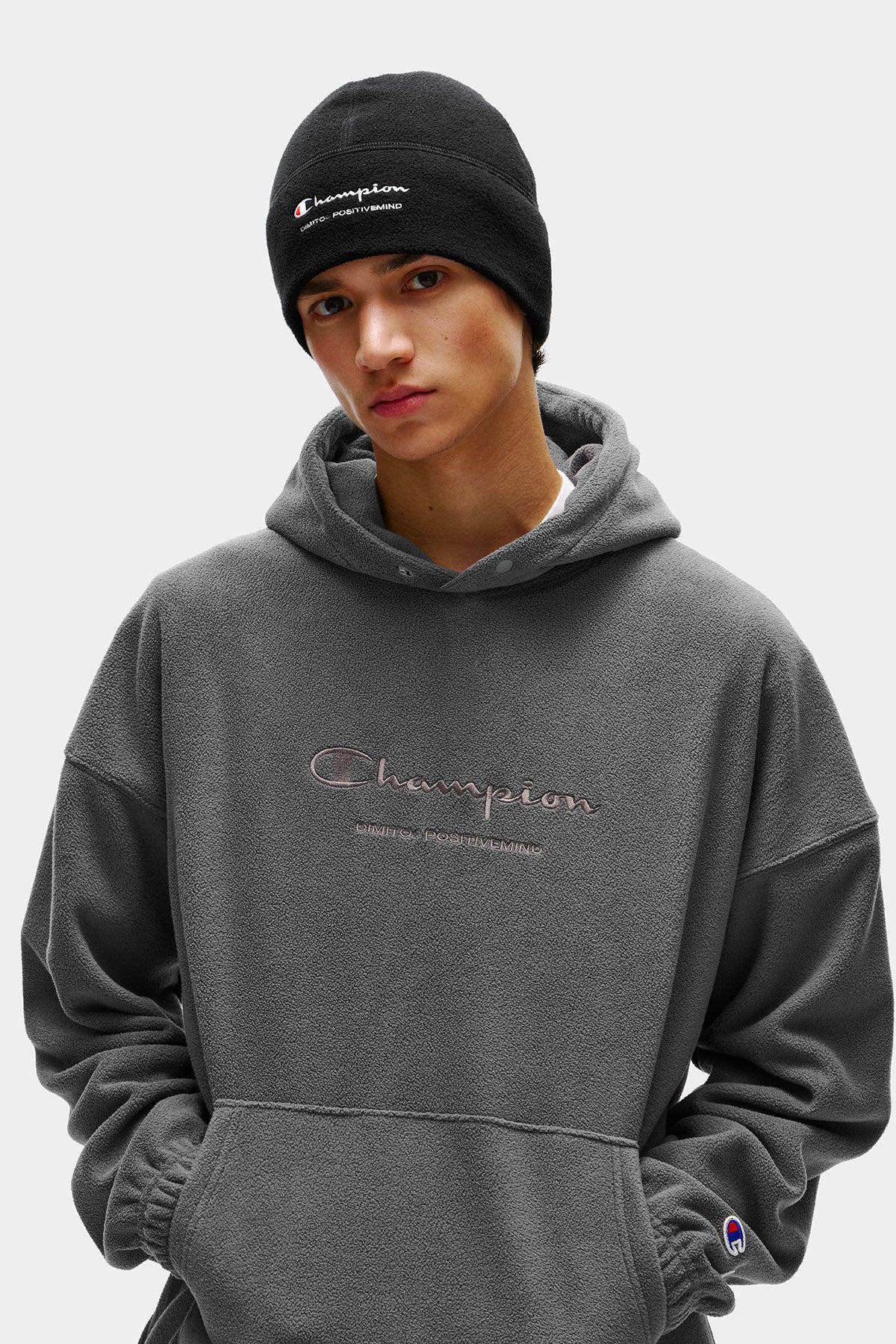 [CHAMPION x DIMITO] SCRIPT FLEECE HOODIE DARK GREY (Available date : 26.10.12)