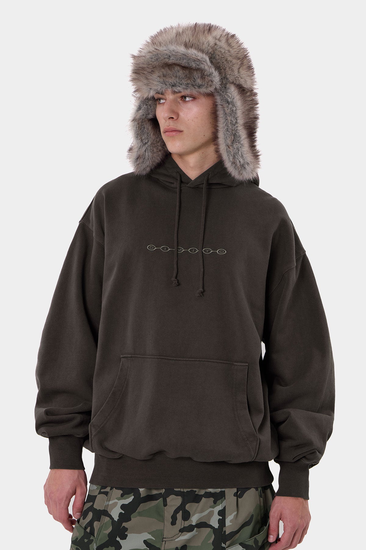 FAUX FUR HAT WILD RABBIT