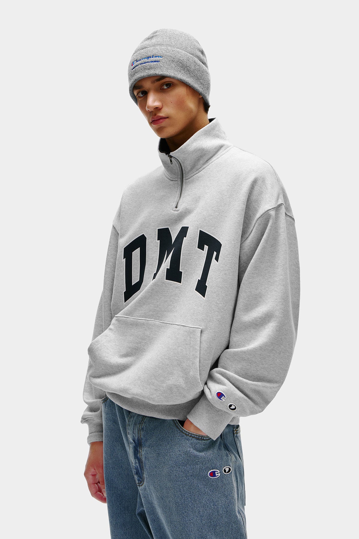 [CHAMPION x DIMITO] DMT VARSITY HALF ZIP SWEATSHIRT OXFORD GREY (Available date : 26.10.12)