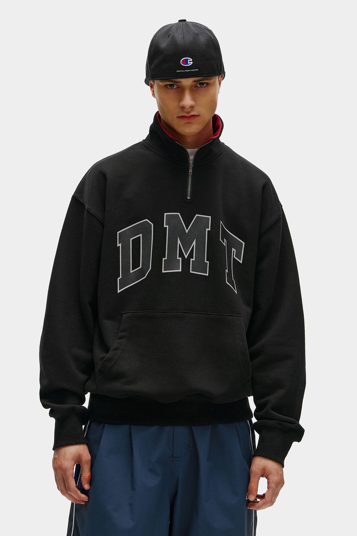 [CHAMPION x DIMITO] DMT VARSITY HALF ZIP SWEATSHIRT BLACK (Available date : 26.10.12)