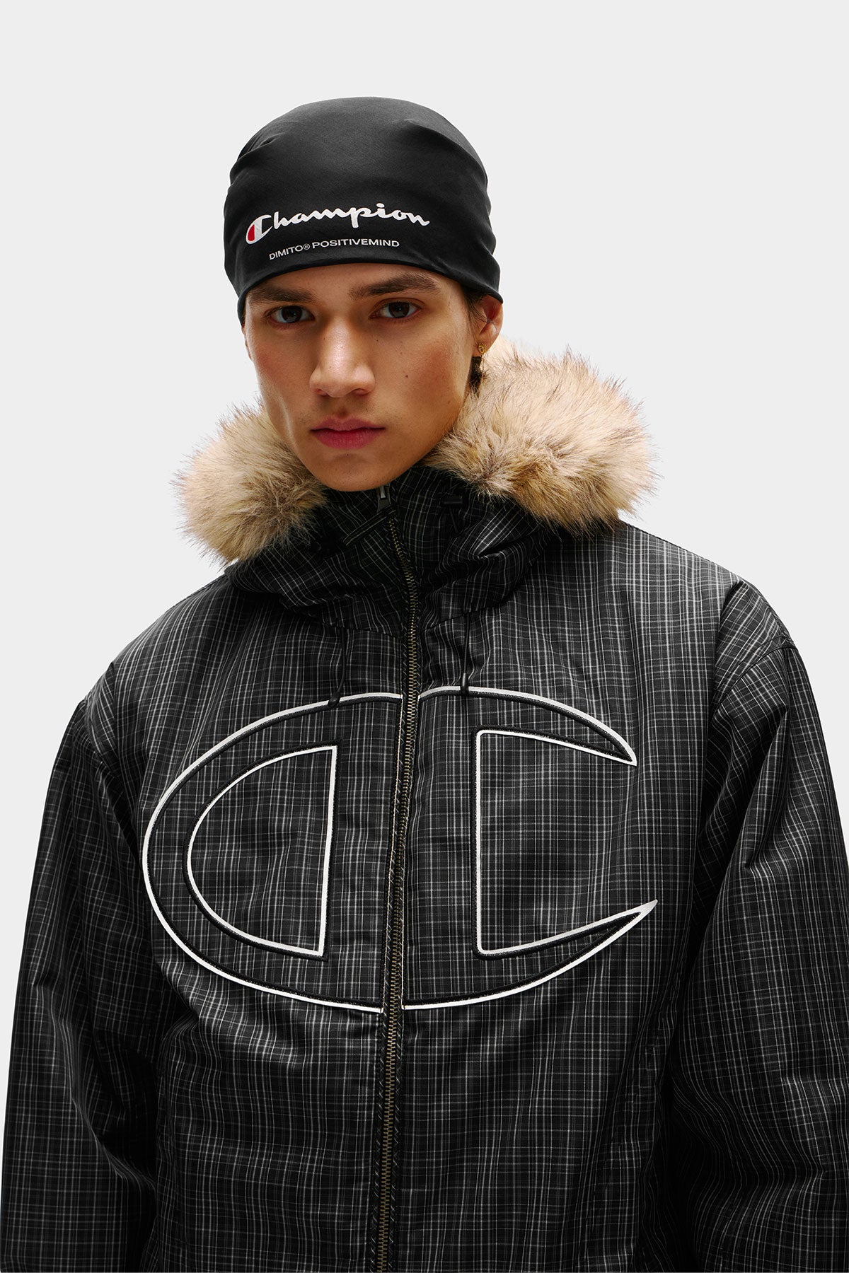 [CHAMPION x DIMITO] GIANT C-LOGO BOMBER JACKET MONO CHECK (Available date : 26.10.12)