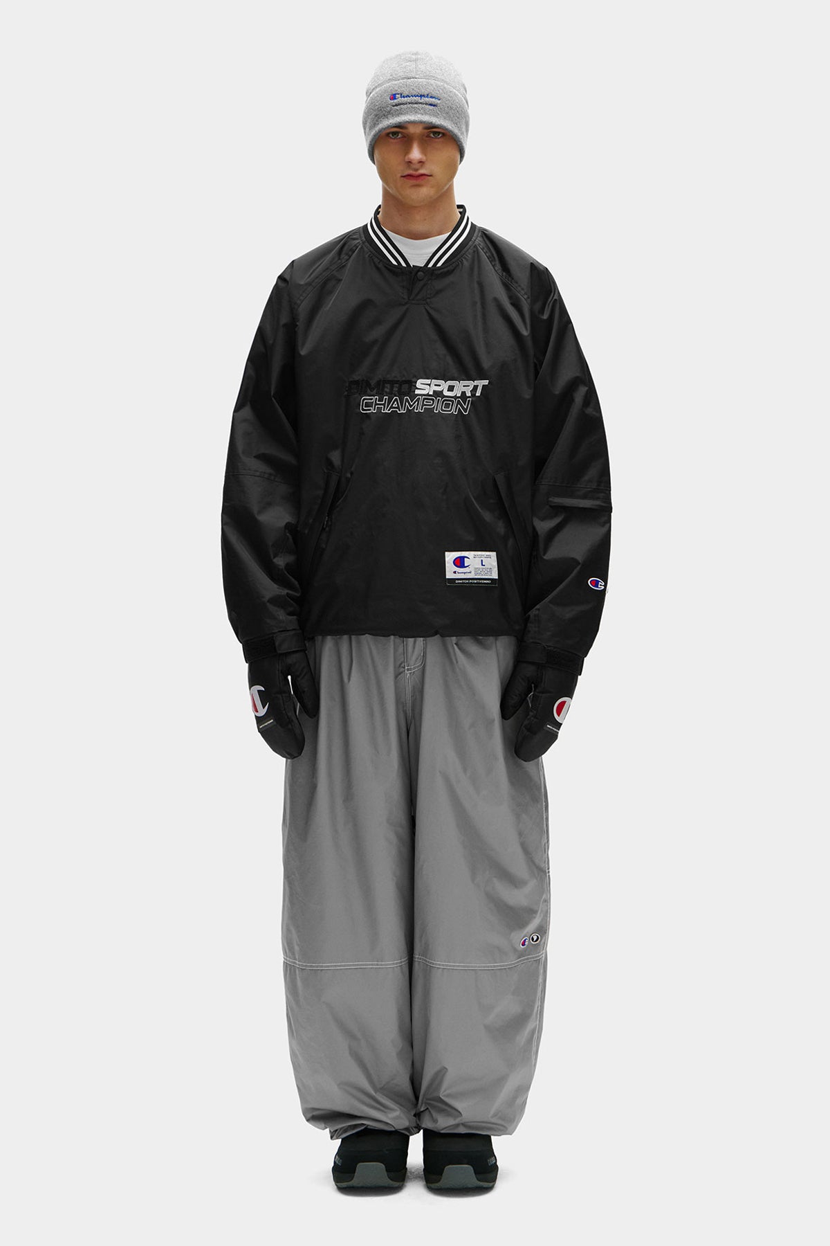 [CHAMPION x DIMITO] SPORT V-NECK SNAP PULLOVER BLACK (Available date : 26.10.12)