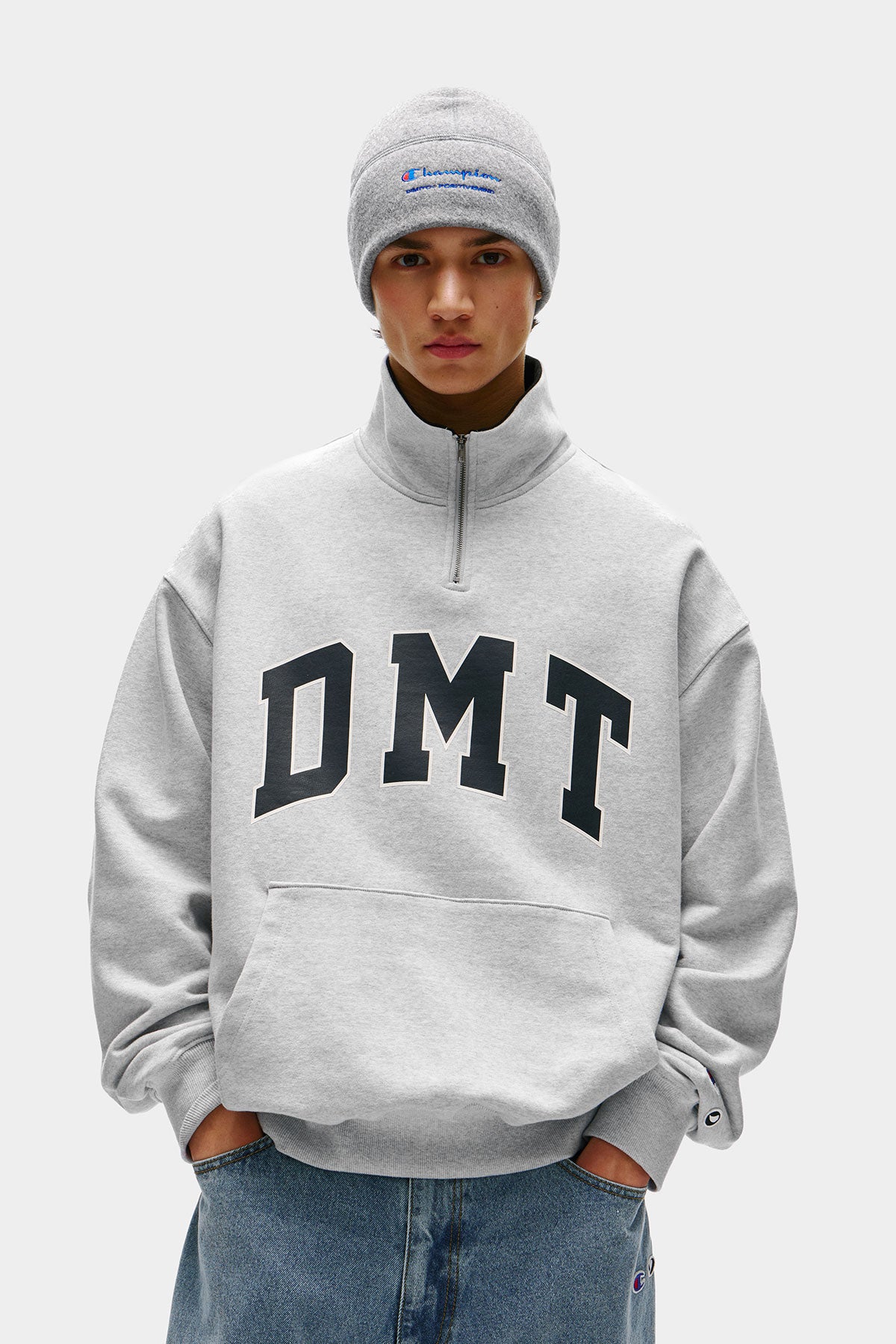 [CHAMPION x DIMITO] DMT VARSITY HALF ZIP SWEATSHIRT OXFORD GREY (Available date : 26.10.12)