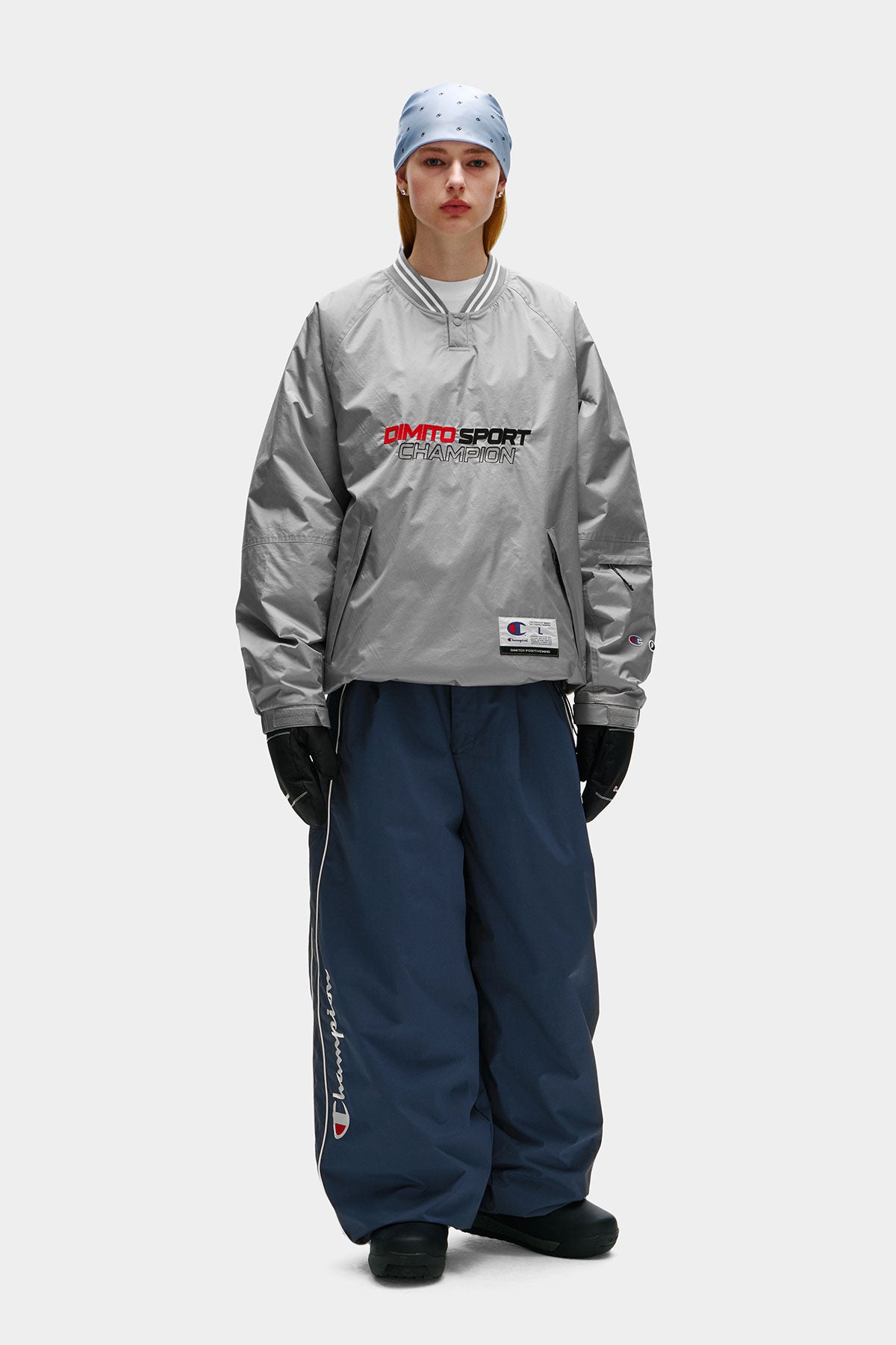 [CHAMPION x DIMITO] SCRIPT TRACK BANDED PANTS (WIDE FIT LV.2) YALE BLUE (Available date : 26.10.12)