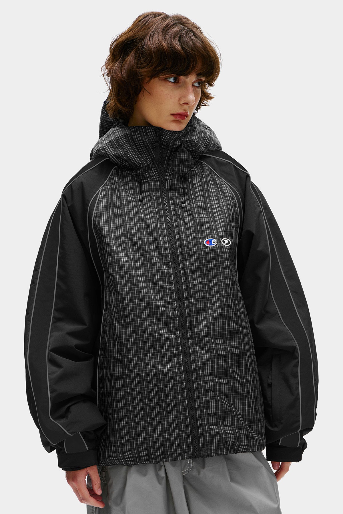 [CHAMPION x DIMITO] HERITAGE BLOCK LINE JACKET MONO CHECK (Available date : 26.10.12)