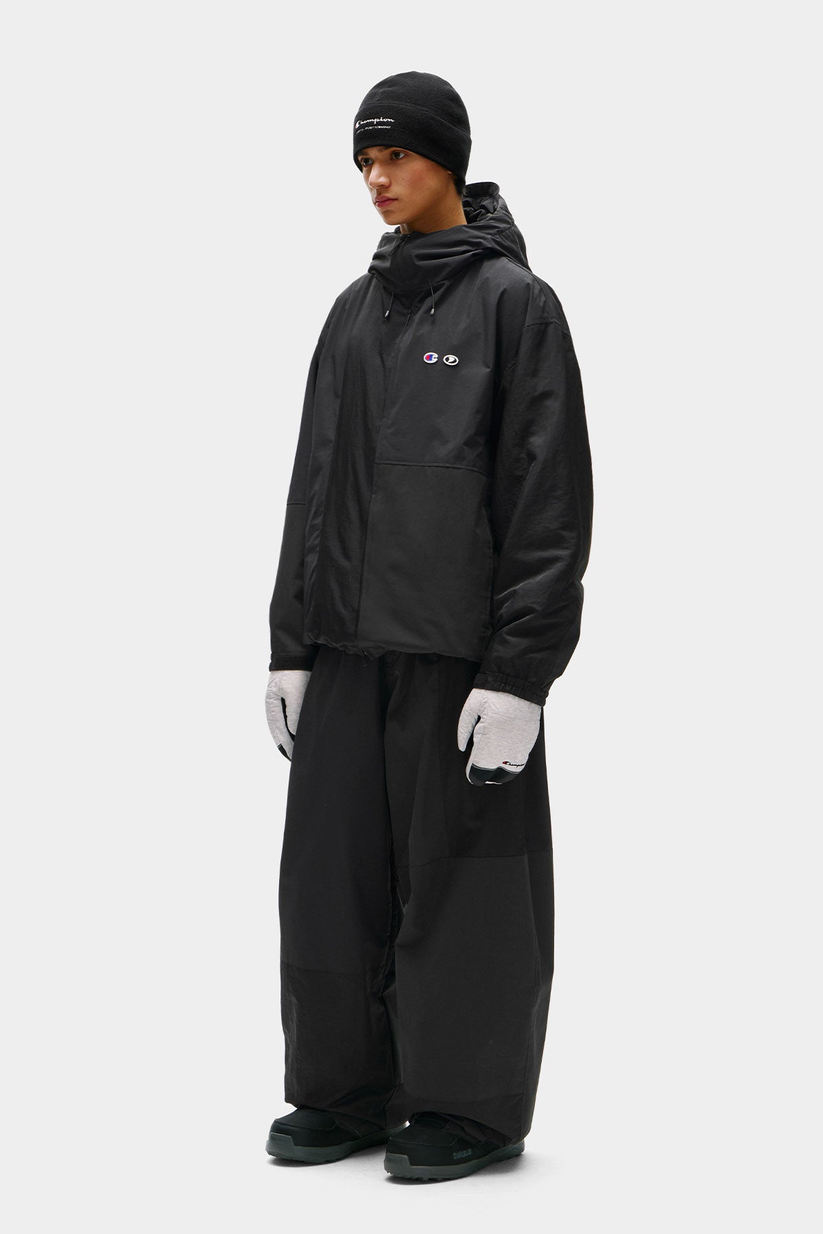 [CHAMPION x DIMITO] C-LOGO COLLEGE PATCHWORK PANTS (WIDE FIT LV.2) BLACK MIX (Available date : 26.10.12)