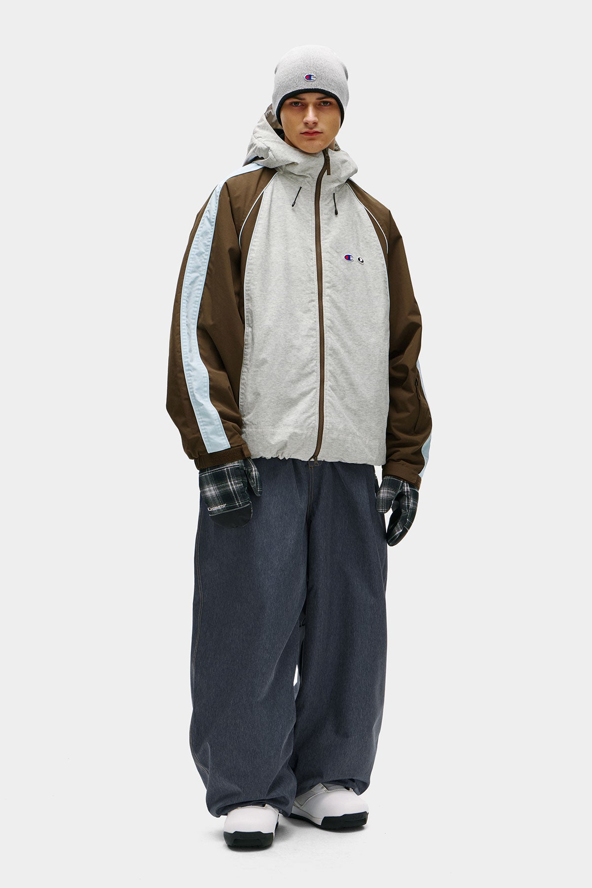 [CHAMPION x DIMITO] HERITAGE BLOCK LINE JACKET SILVER GREY (Available date : 26.10.12)