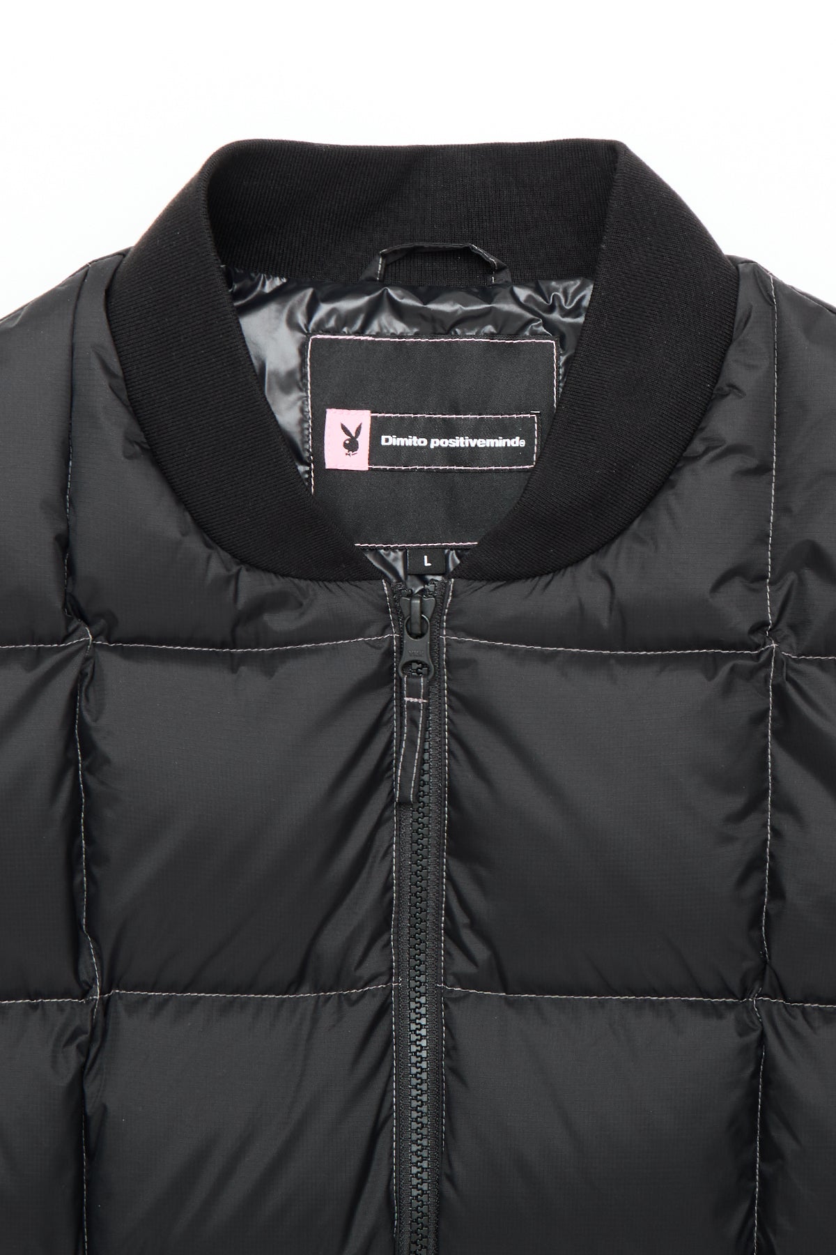 [PLAYBOY x DIMITO] STITCHED DOWN VEST BLACK