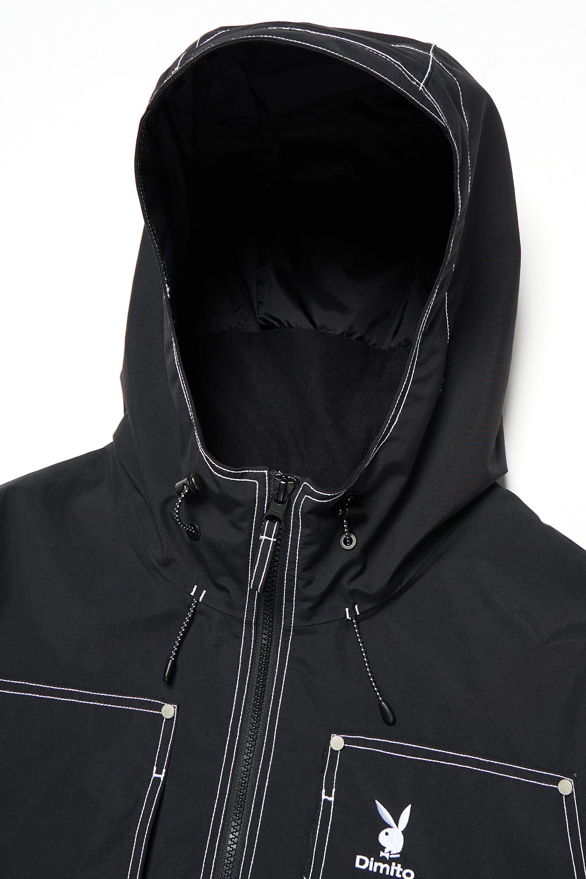 [PLAYBOY x DIMITO] STITCHED TRUCKER JACKET DARK RED