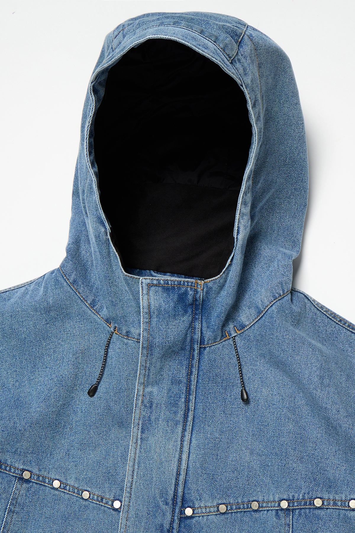 [PLAYBOY x DIMITO] STUD WESTERN DENIM JACKET WASHED GREY