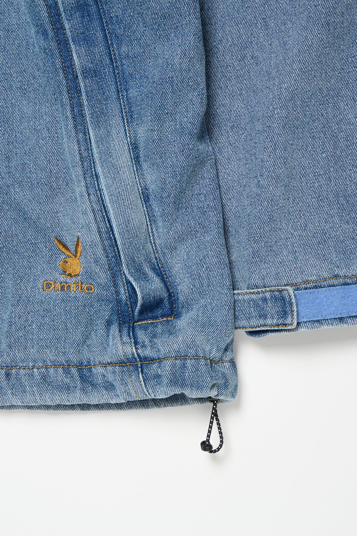 [PLAYBOY x DIMITO] STUD WESTERN DENIM JACKET WASHED GREY