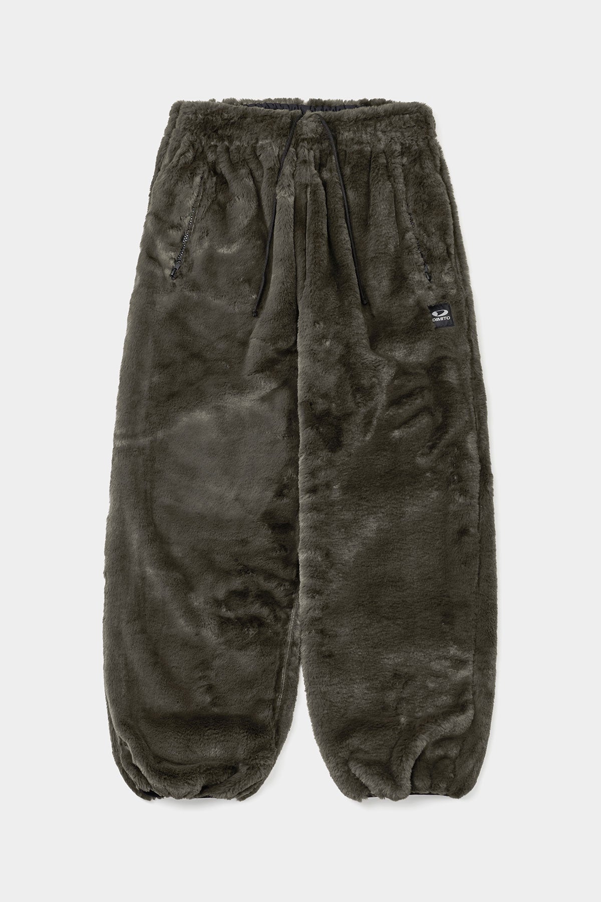 FAUX FUR PANTS DEEP KHAKI
