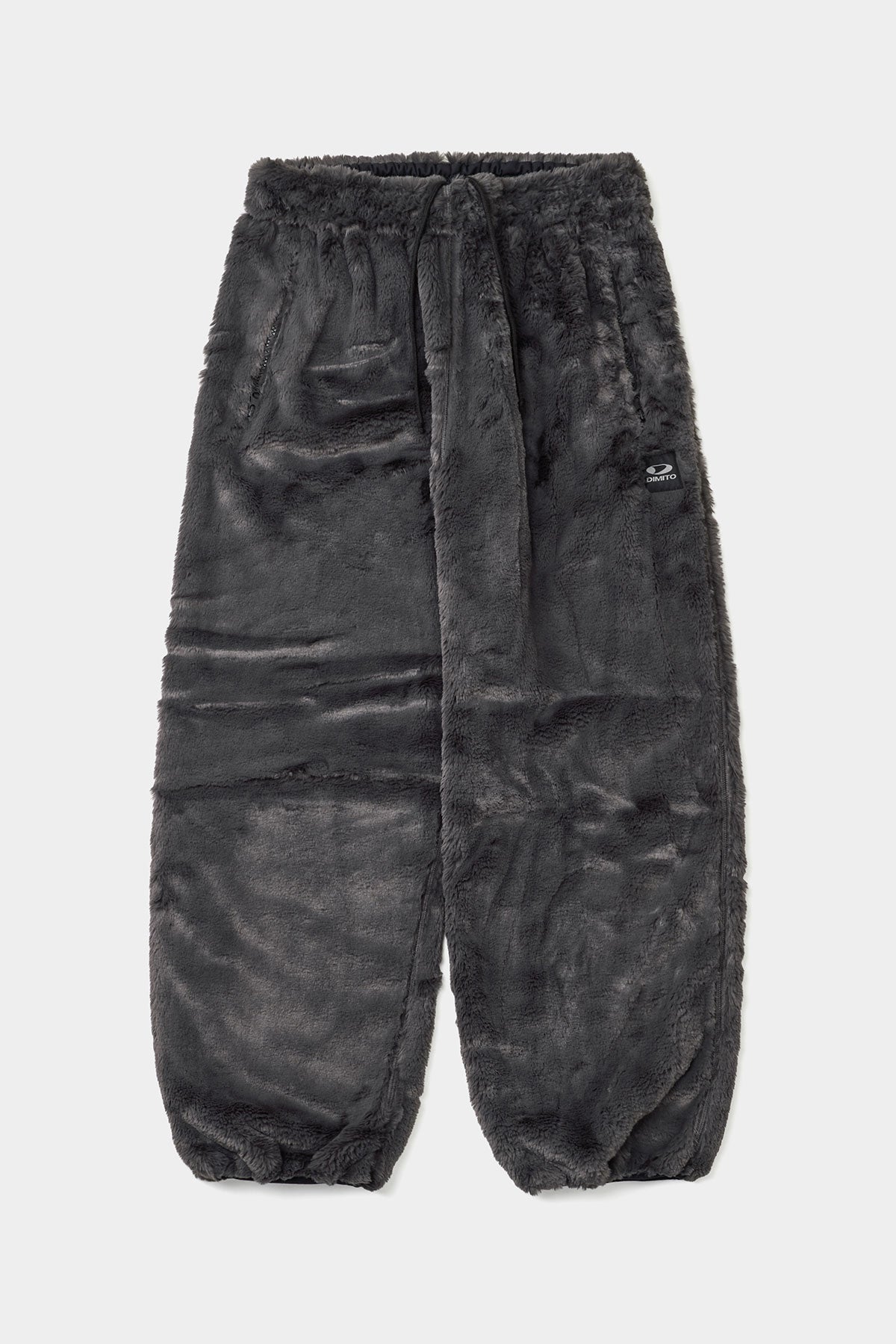 FAUX FUR PANTS COOL GREY