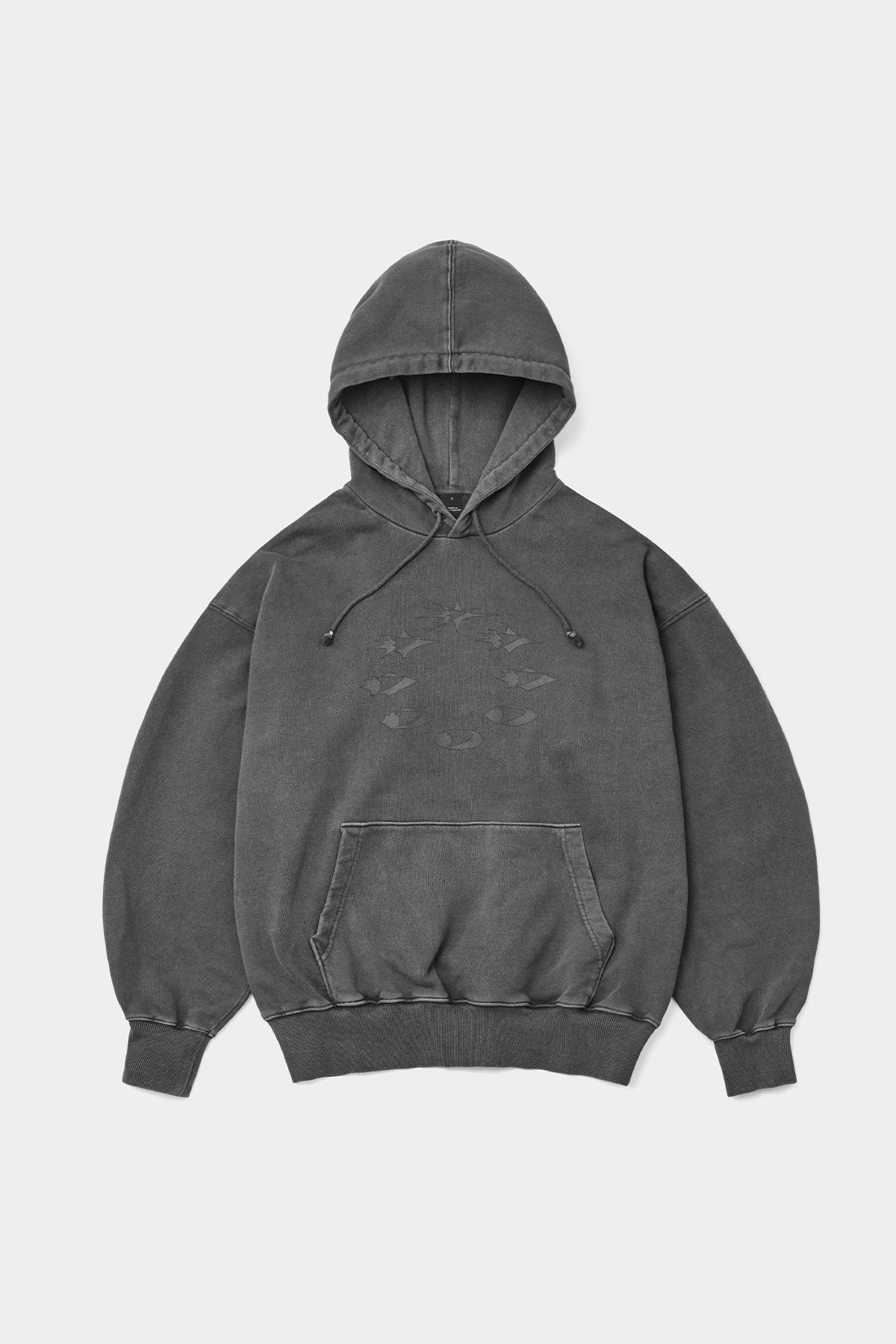 D-AXIS CYCLE GD HOODIE WASHED CHARCOAL