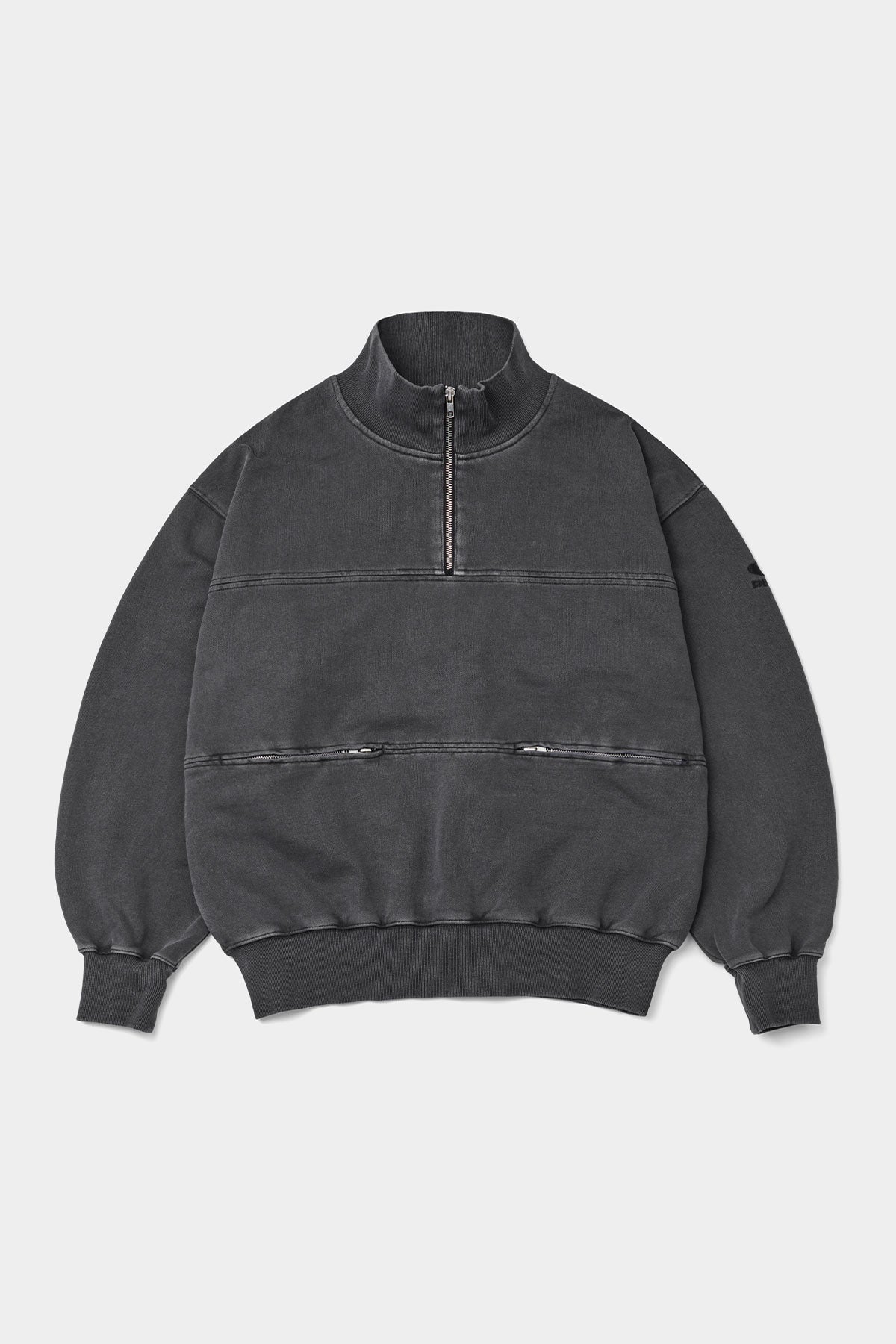 METAL HALF ZIP GD SWEATSHIRT CONCRETE